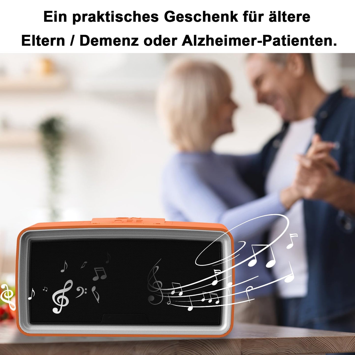 (New) iGuerburn 32GB Mp3 Player for Seniors, Easy Music Player for Elderly with Dementia, Easy-to-Use Music Box Dementia Alzheimer Products Gifts - Orange