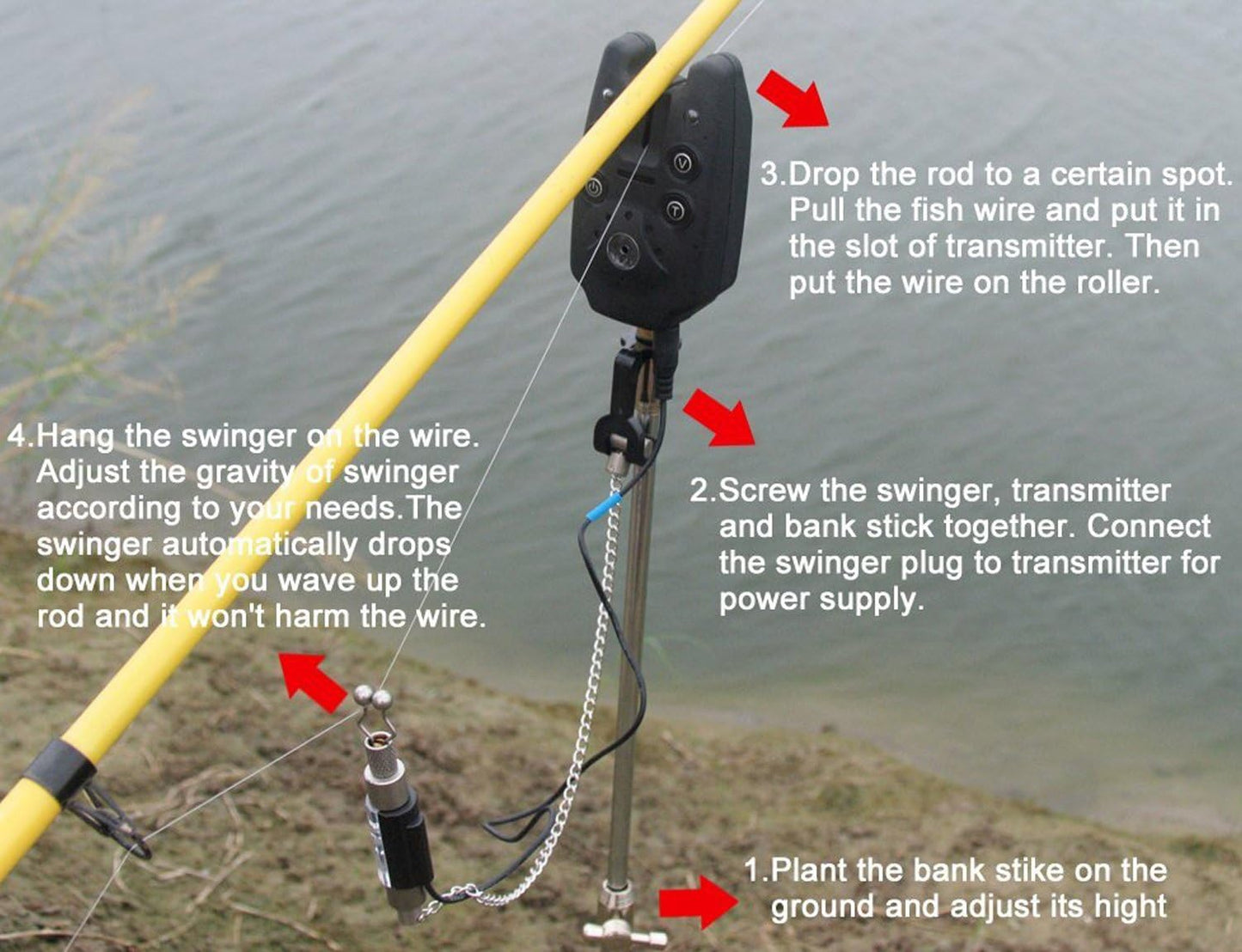 Disco ball fishing bite alarm tackle carp with speaker indicators bite alarm/swinger set fish finders tools
