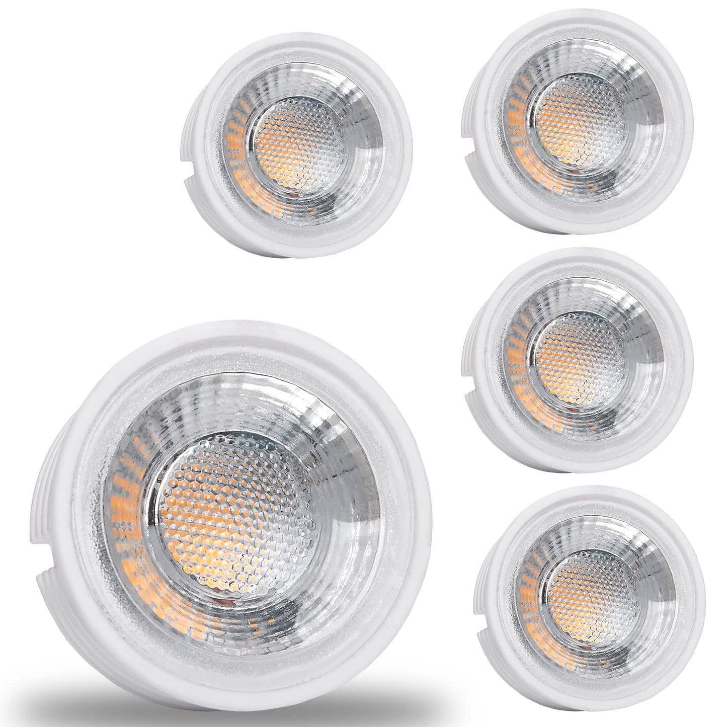 YanFeiYit 5x LED module as GU10 replacement - 5W 38° dimmable made of ceramic super flat 230V - light source for recessed spotlights lamp bulb spotlight (warm white 3000K)