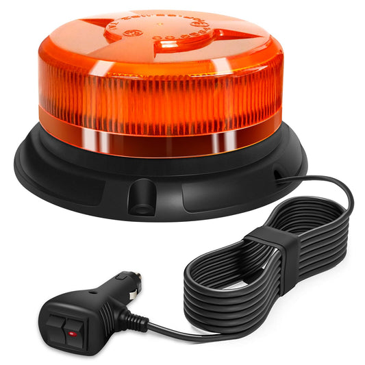 AnTom 360 beacon 9 flash modes 12V 24V Yellow Warning light LED magnet with 3 meters cable for car truck tractor golf cart SUV