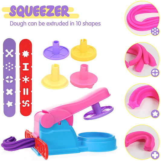 Jiosdo Clay Tool Set, 40 Pieces Clay Accessories for Kids, Playdough Tools, Extruder Modeling Tool Kitchen Toy Learning Toy for Boys Girls (with Storage Box)