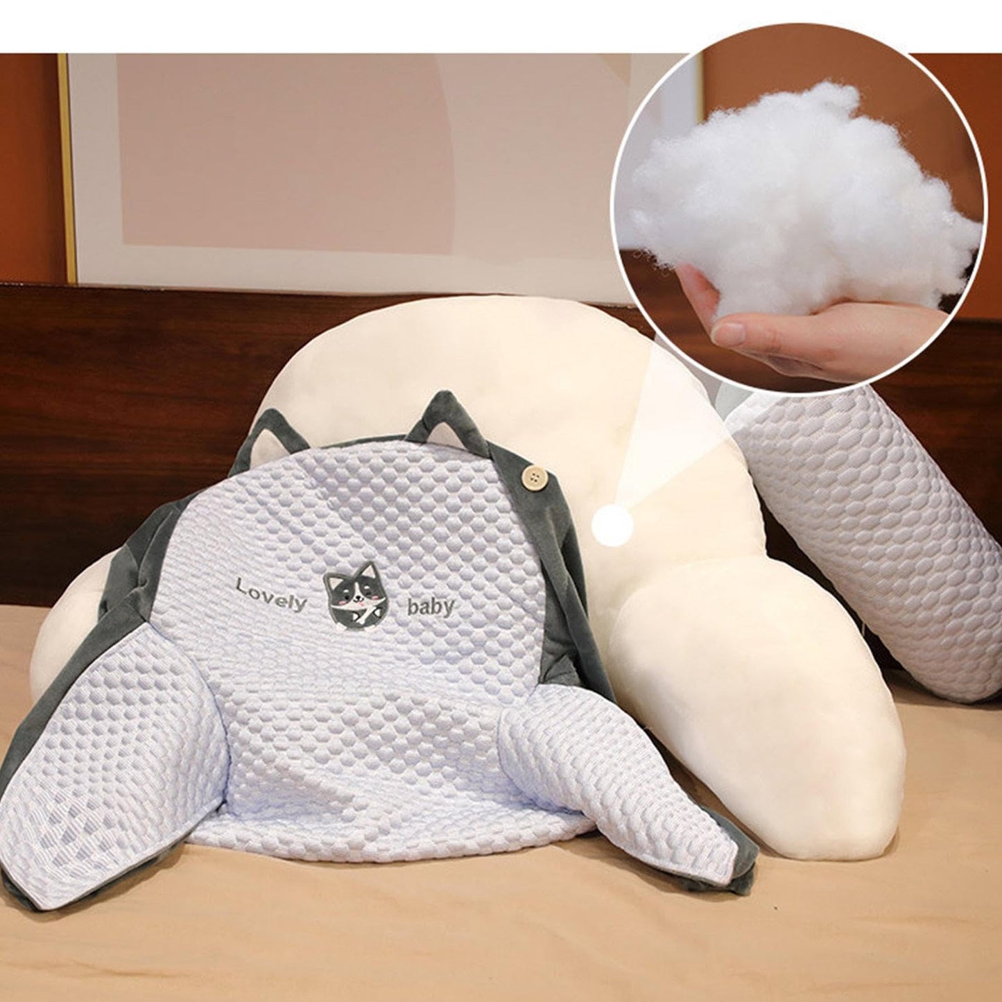 Cute reading pillow with armrests, perfect for bed and sofa. Bed chair backrest pillow with armrests and back support. Great gifts for husband and boyfriend.