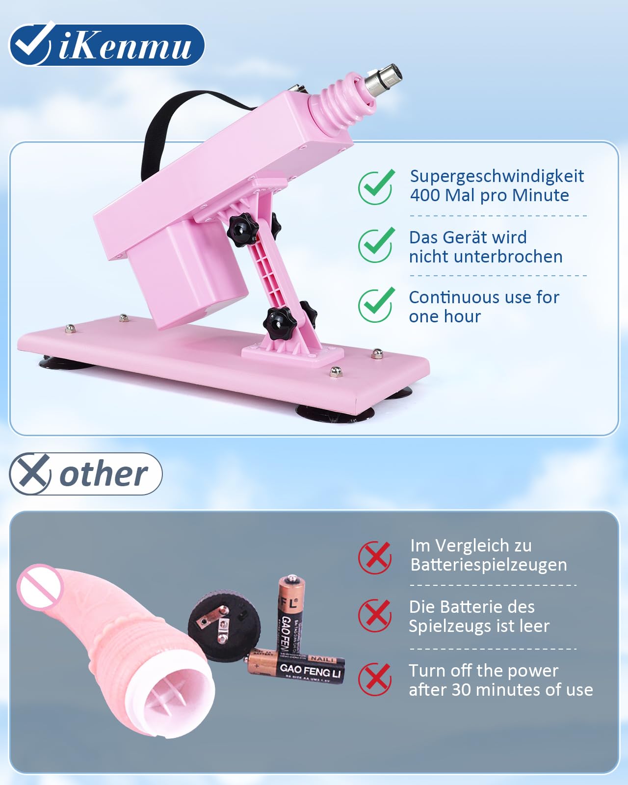 iKenmu Sex Machine Sex Toy Fucking Machine for Women Pink Sex Dildos Machine with 4" Suction Cups Love Machine Man Women Couples Sex 4*Accessories Automatic Masturbation Sex Machines
