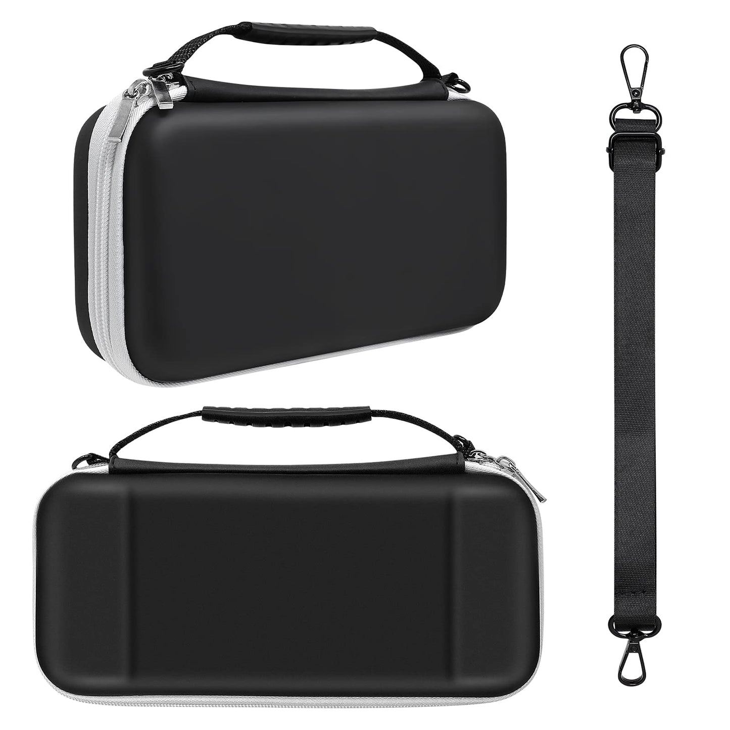 Accessory compatible with Nintendo Switch OLED model, carrying case, dock charger for controllers, adjustable game stand, screen protector, protective case, game cartridge.