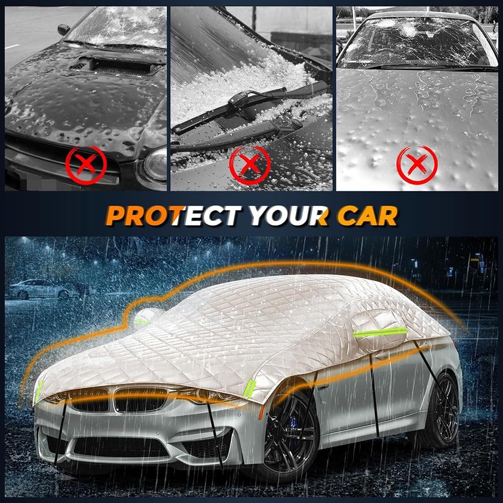 Hail protection car cover, car hail protection, hail blanket for car, waterproof breathable car garage cover sun protection for winter summer.
