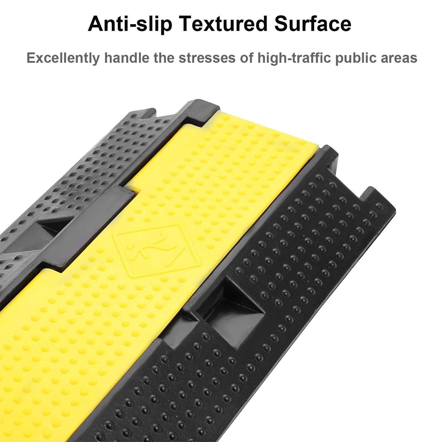 2-channel cable bridge 3-piece hose bridge set crossing protection cable channel floor channel bridge ramp protector floor cable cover made of rubber