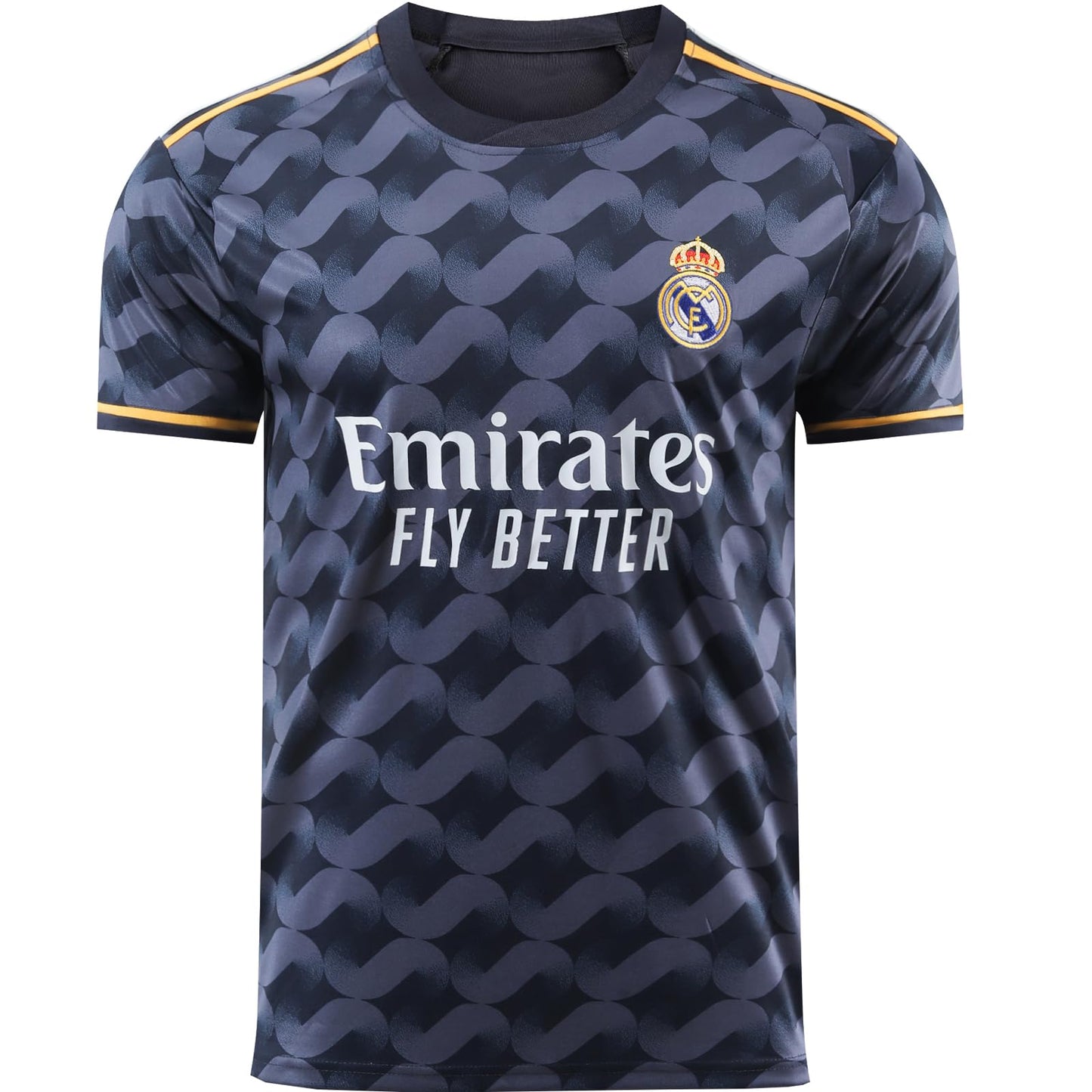 BlackAzat 2023/2024 Madrid Away #7 Vini Jr. Vinicius Soccer Football Kids Jersey Shorts Socks Set Youth Sizes (Navy,24)