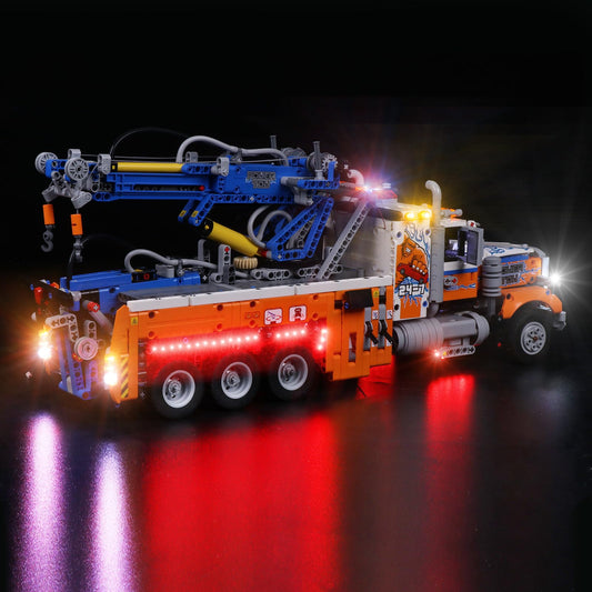 cooldac LED lighting kit compatible with Lego Technic Heavy-Duty Tow Truck, LED light set compatible with Lego 42128 Technic Heavy-Duty Tow Truck model (lights only, no models)