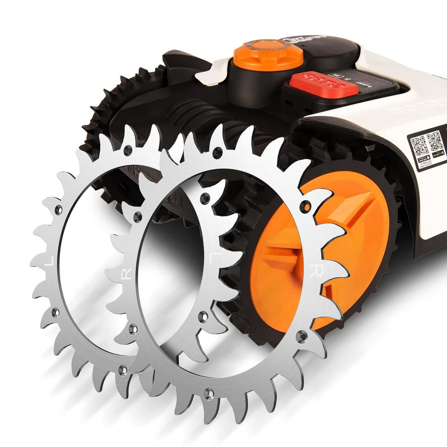 Spikes for robotic mower traction enhancement for Worx S/M - wheel size 205mm - 12x stainless steel screws - traction enhancement for robotic mowers