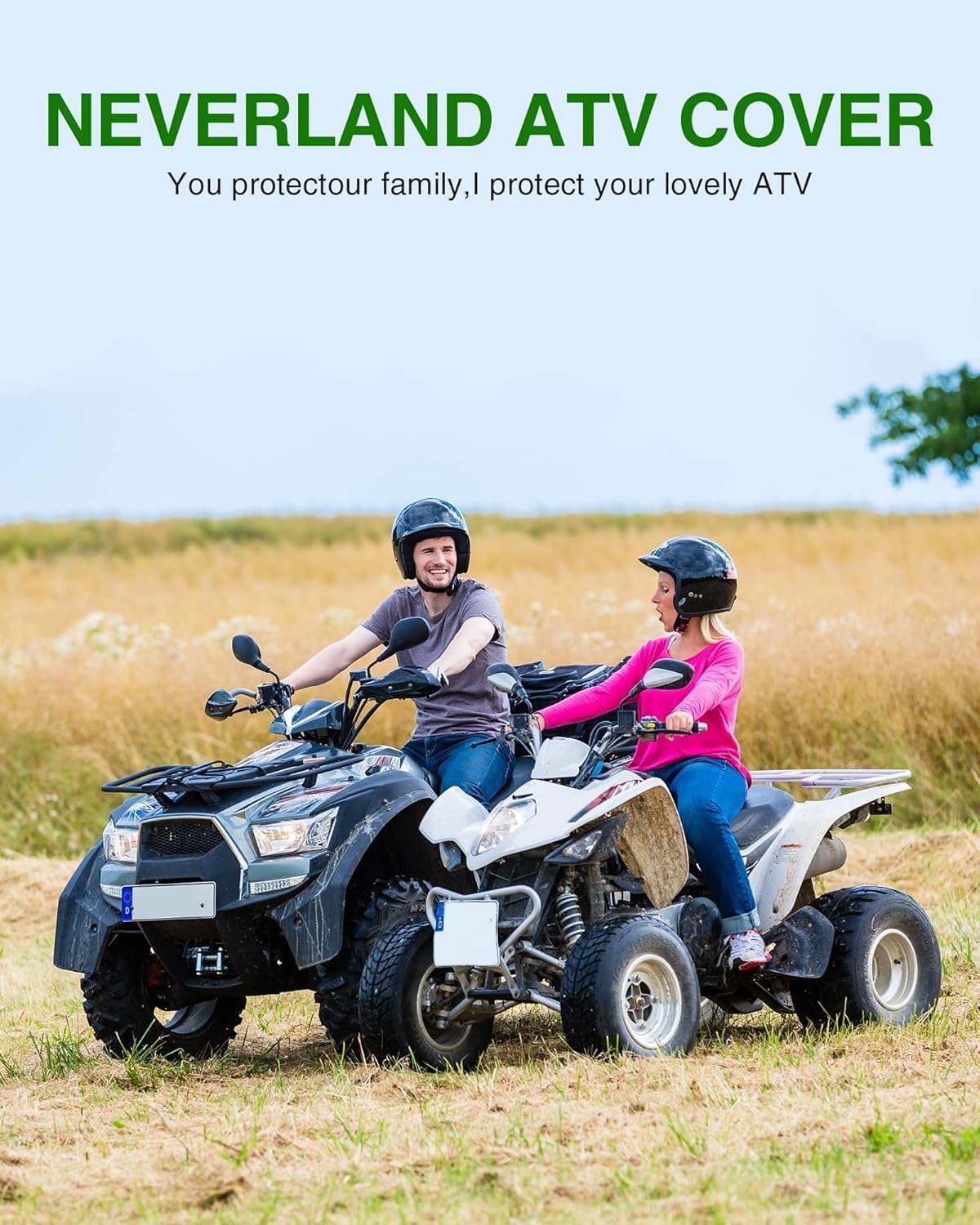 NEVERLAND XXXL Quad ATV Cover - Vehicle Protection Cover 256 * 110 * 120cm Phosphorescent Dirt-resistant Winterproof Dustproof Rain UV Protection Black & Silver