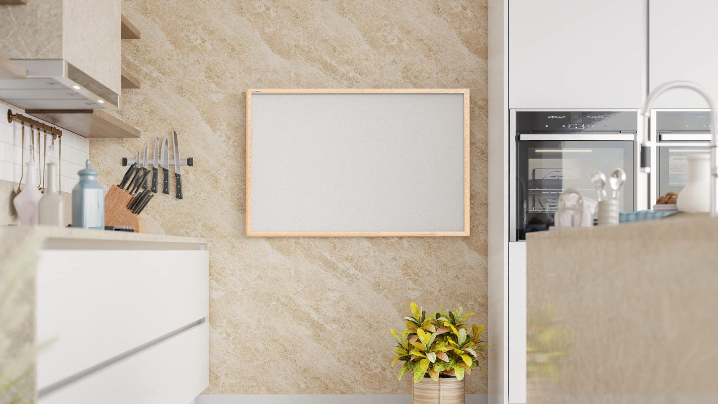 ALLboards White Pinboard with wooden frame 90x60cm Cork board Cork wall Pin board Cork