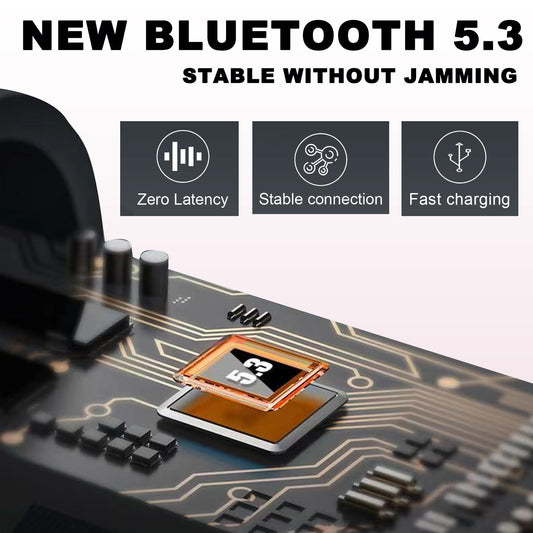 Bluetooth headphones, in-ear wireless earbuds with noise-cancelling for immersive sound. 42 hours IPX7 waterproof smart touch wireless, compatible with iPhone, Samsung, Xiaomi, Huawei (Blue Pods-Pink).