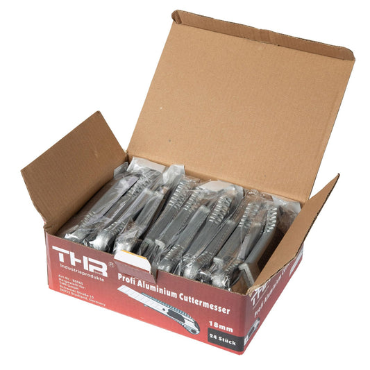 24 pieces THR professional aluminum utility knife carpet cutter for 18mm snap-off blades