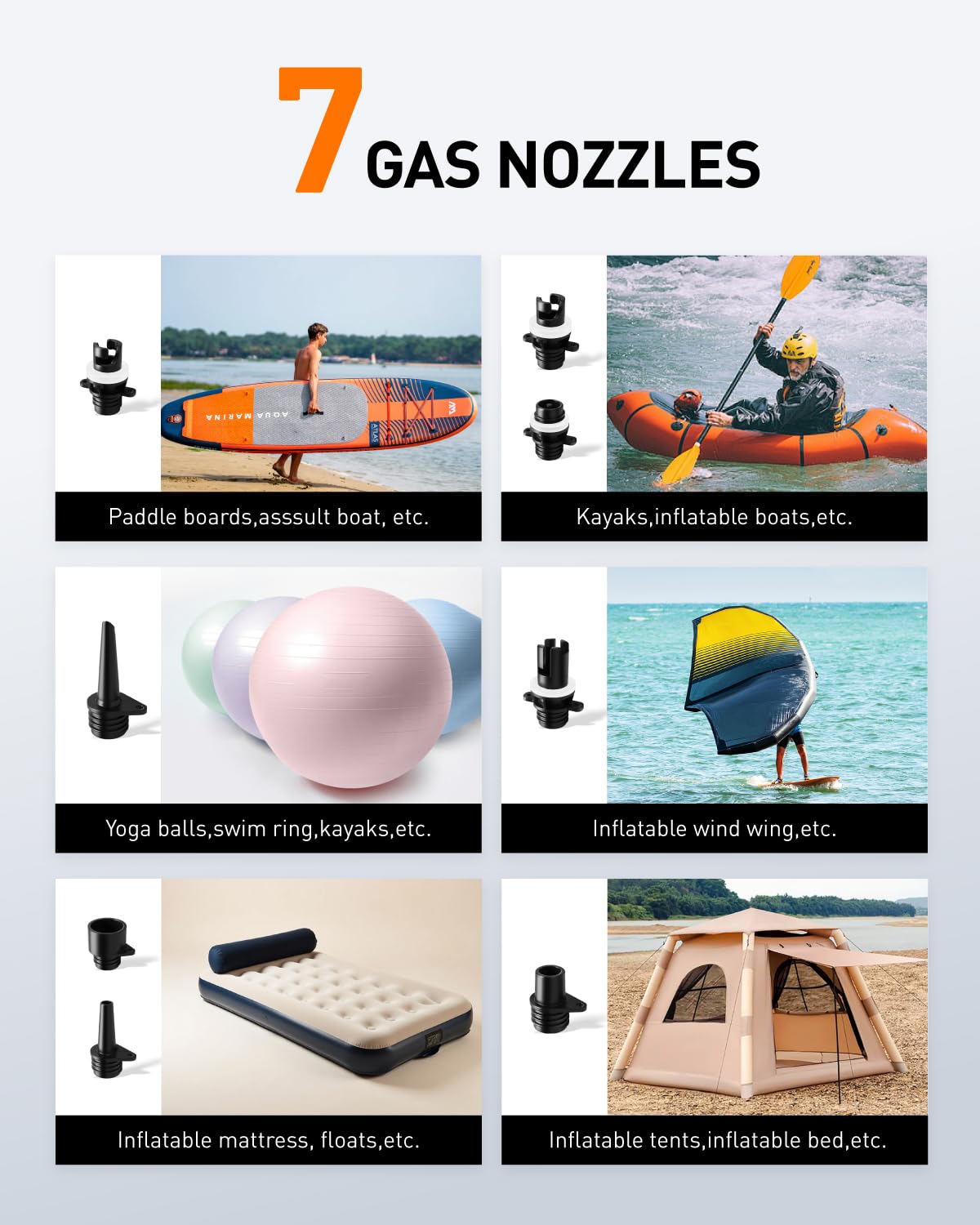 GICLE rechargeable electric SUP pump with portable power bank, 22 PSI high pressure battery paddle board pump for inflatable paddleboard, boat, tent, kayak.