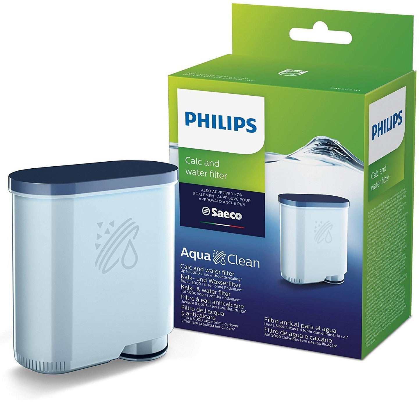 2 x Saeco AquaClean lime and water filter