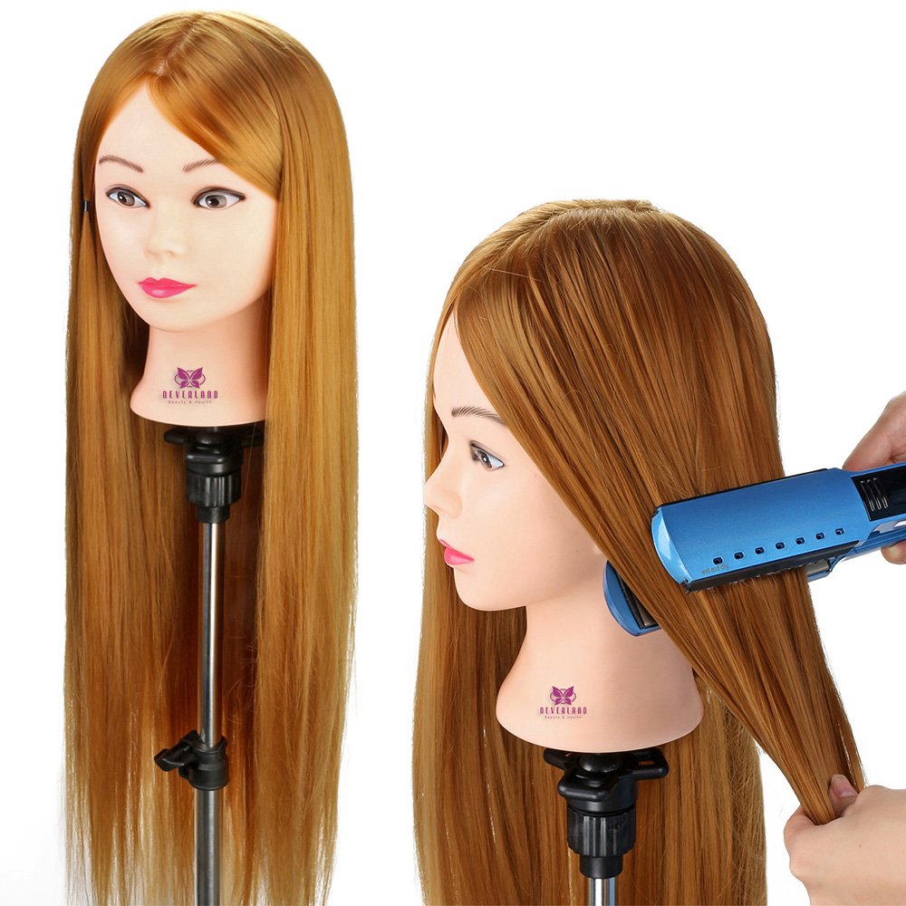 Training heads Neverland 30 inches 100% synthetic hair salon practice mannequin with clamp.