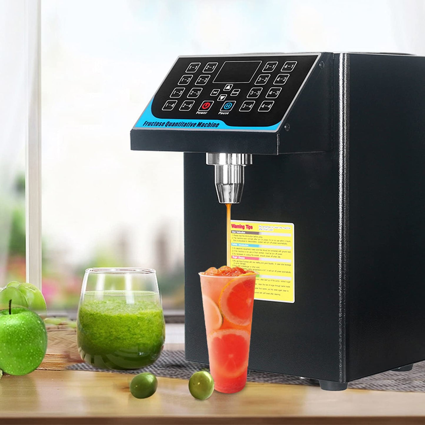 7.5L Fructose Quantitative Dispenser Machine Bubble Tea Fructose Dosing Machine Fructose Dispenser Syrup Dispenser Stainless Steel Fructose Outlet Sugar Dispenser for Milk Tea Coffee