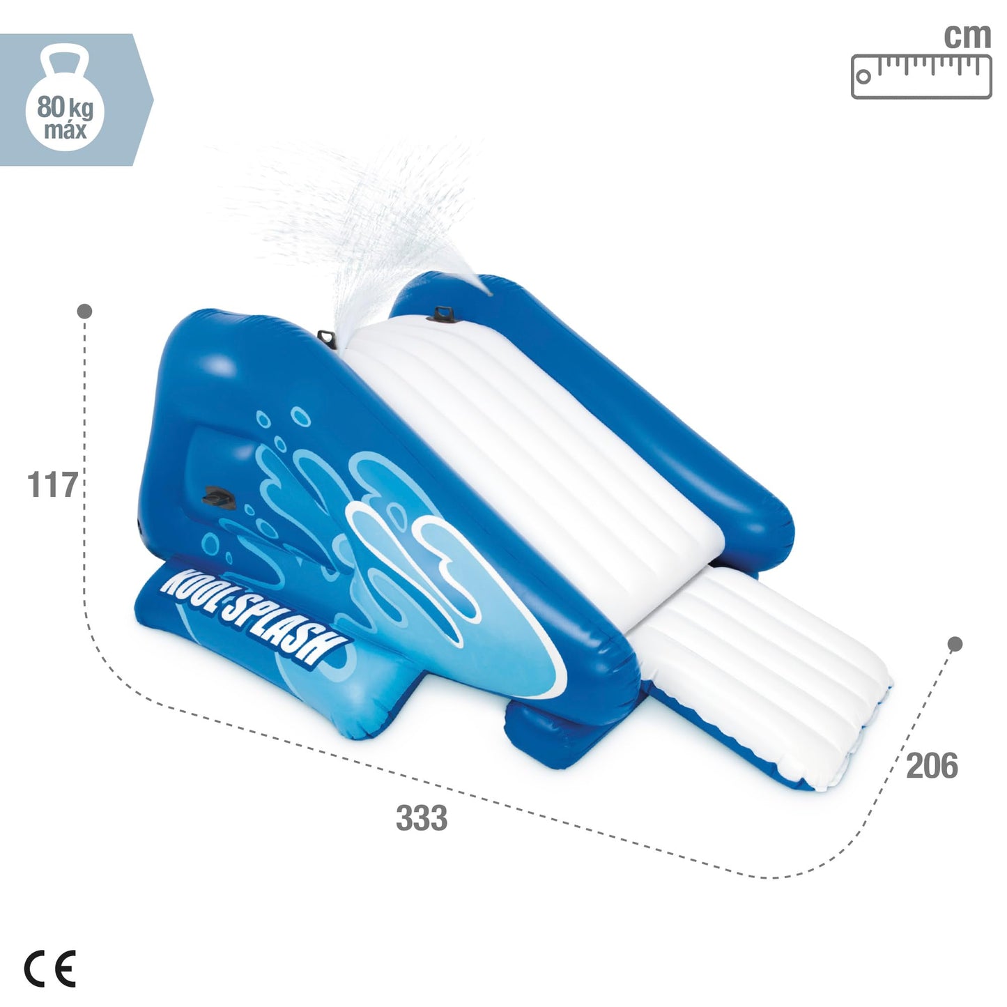 Intex 58849NP - Inflatable Slide Kool Splash, Vinyl, Multicolored, 333 x 206 x 117 cm.