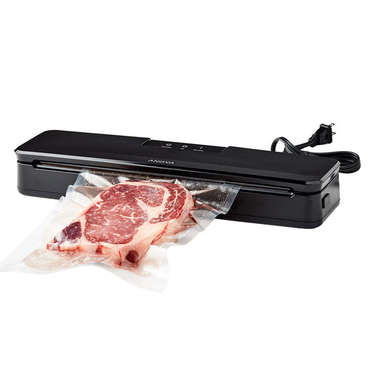Anova Precision Vacuum Sealer ANVS01-EU00, includes Type-C plug for EU use, 10 pieces per pack, Black.
