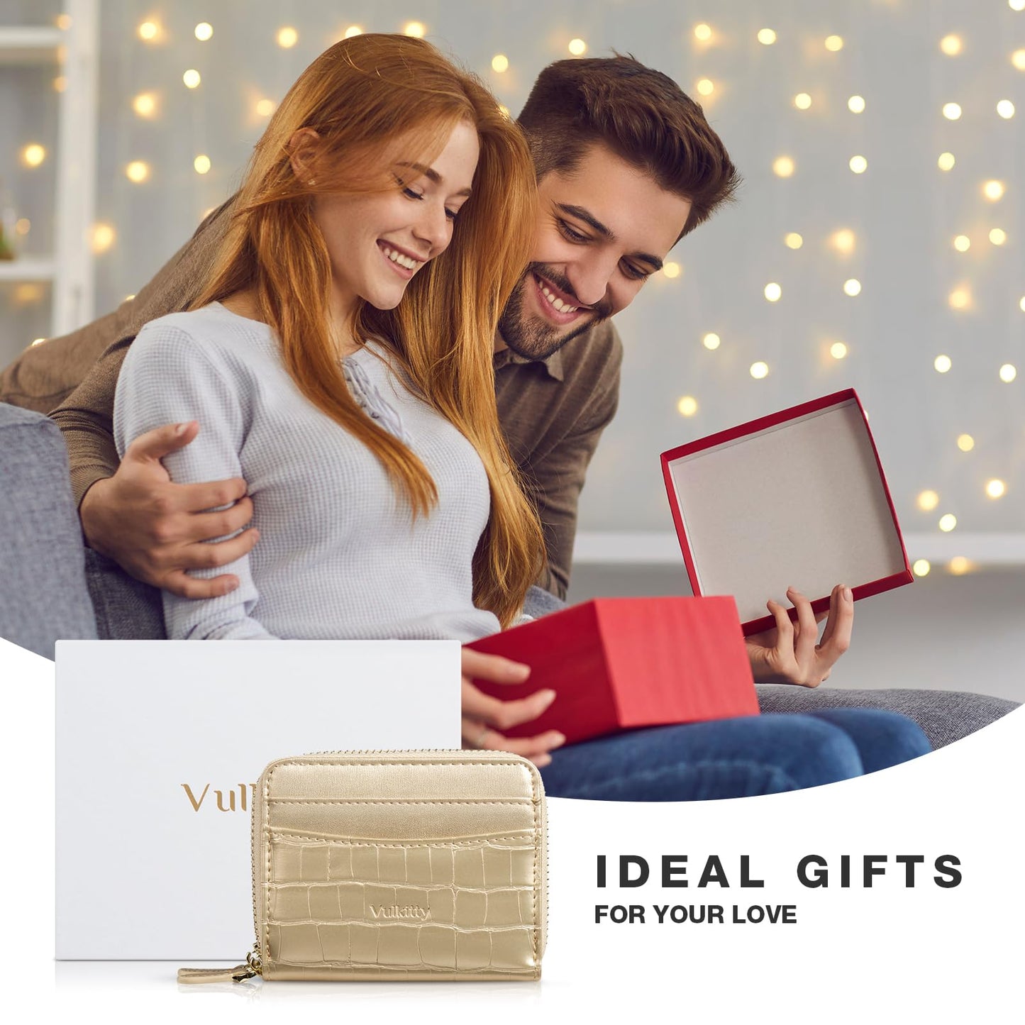 Vulkitty Women's Wallet with Credit Card Holder Accordion Card Holder made of leather RFID blocking small wallet with zippered coin pocket