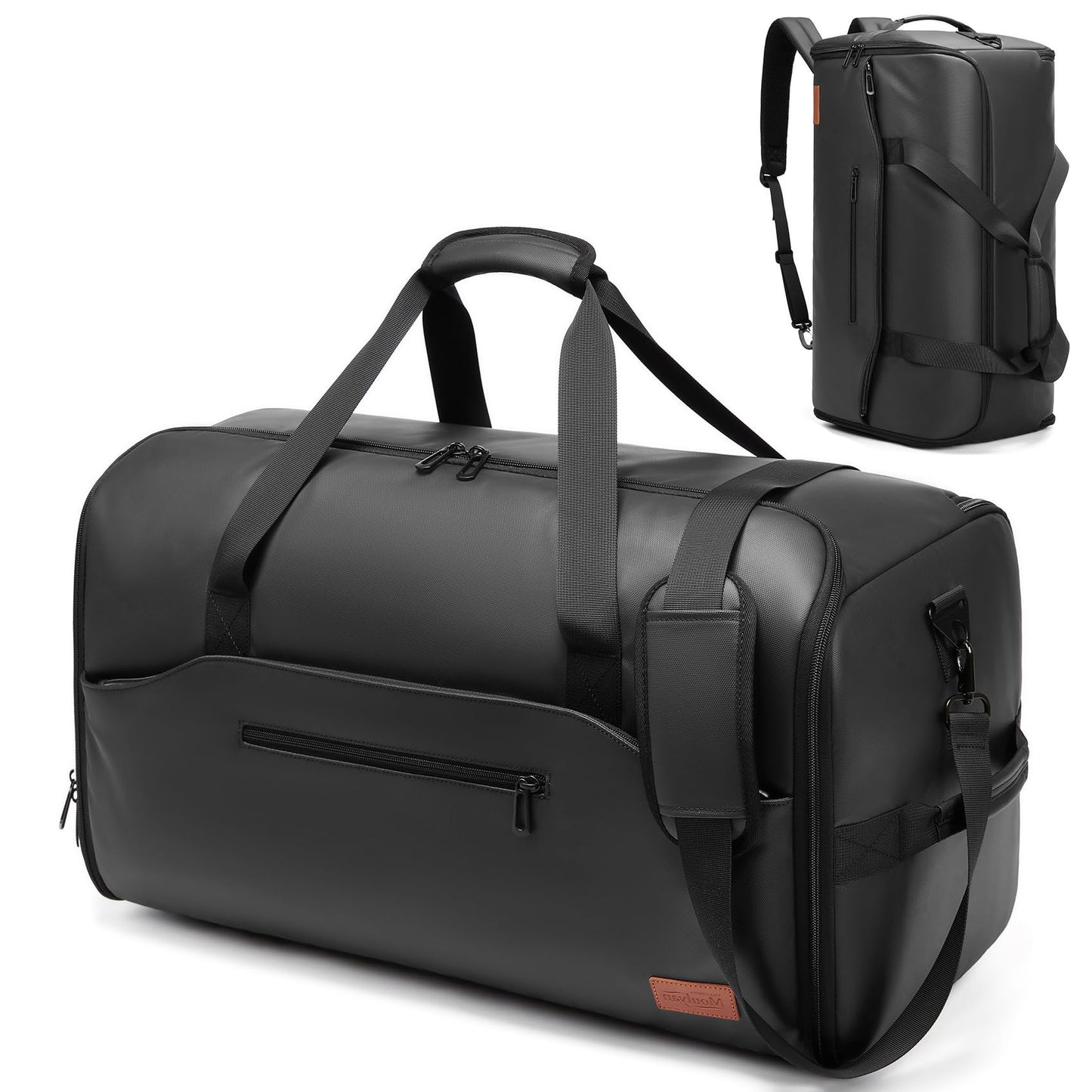 Moulyan 55L Suit Bag, Waterproof Garment Bag Travel Bag with Shoe Compartment Wet Compartment, 3 in 1 Suit Bag Travel Bag Garment Duffle Bag Travel Bag Men Women