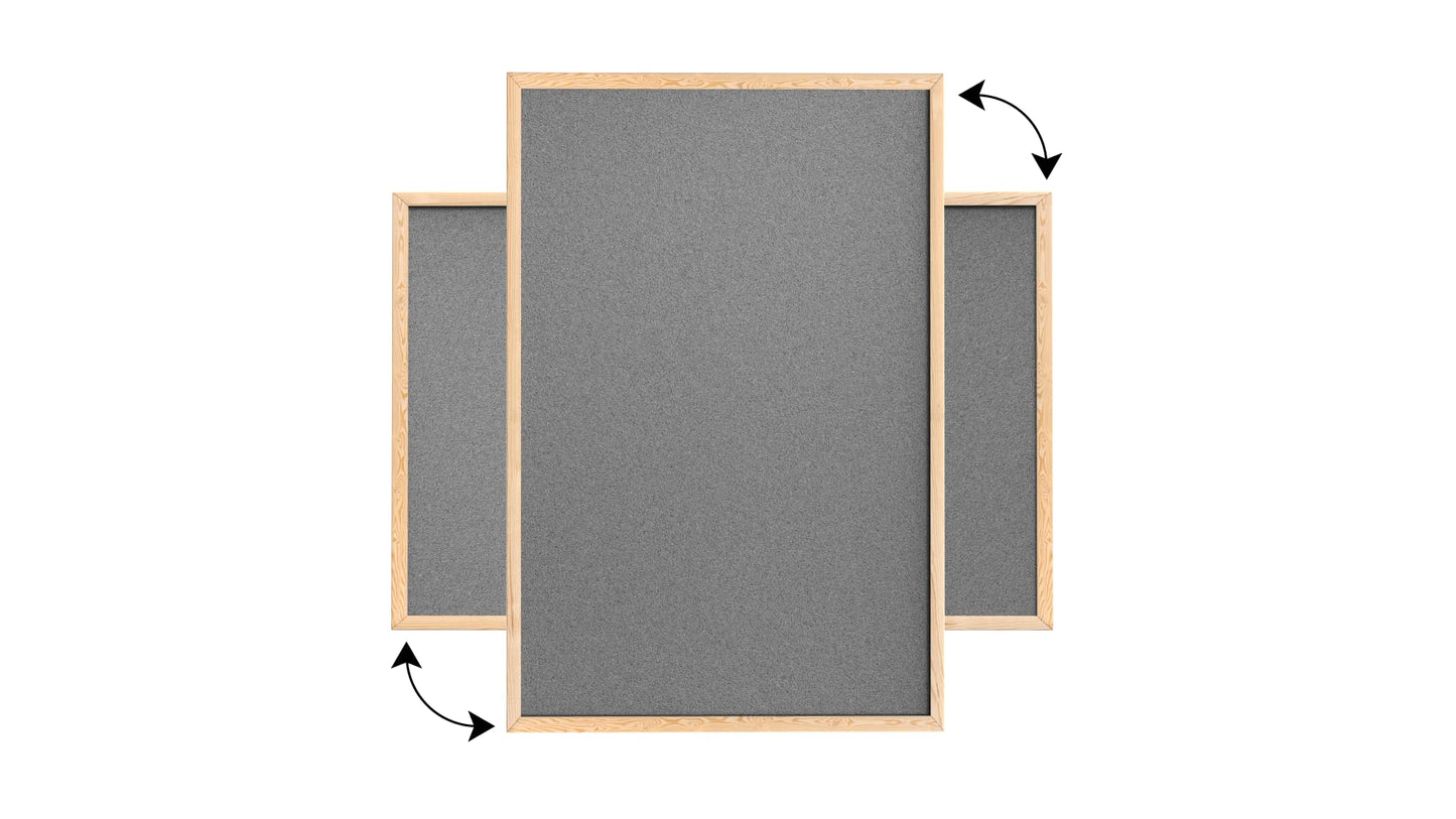 ALLboards Gray Pinboard with Wood Frame 90x60cm Corkboard Cork Wall Pinboard Cork Gray Surface