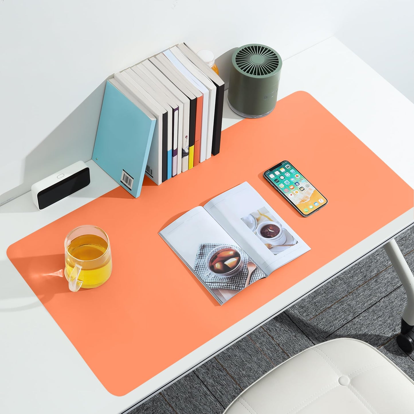 Multifunctional office mouse pad, BUBM 90x43cm waterproof desk pad made of PU leather, ultra-thin mouse pad, non-slip desk mat, for office and home.