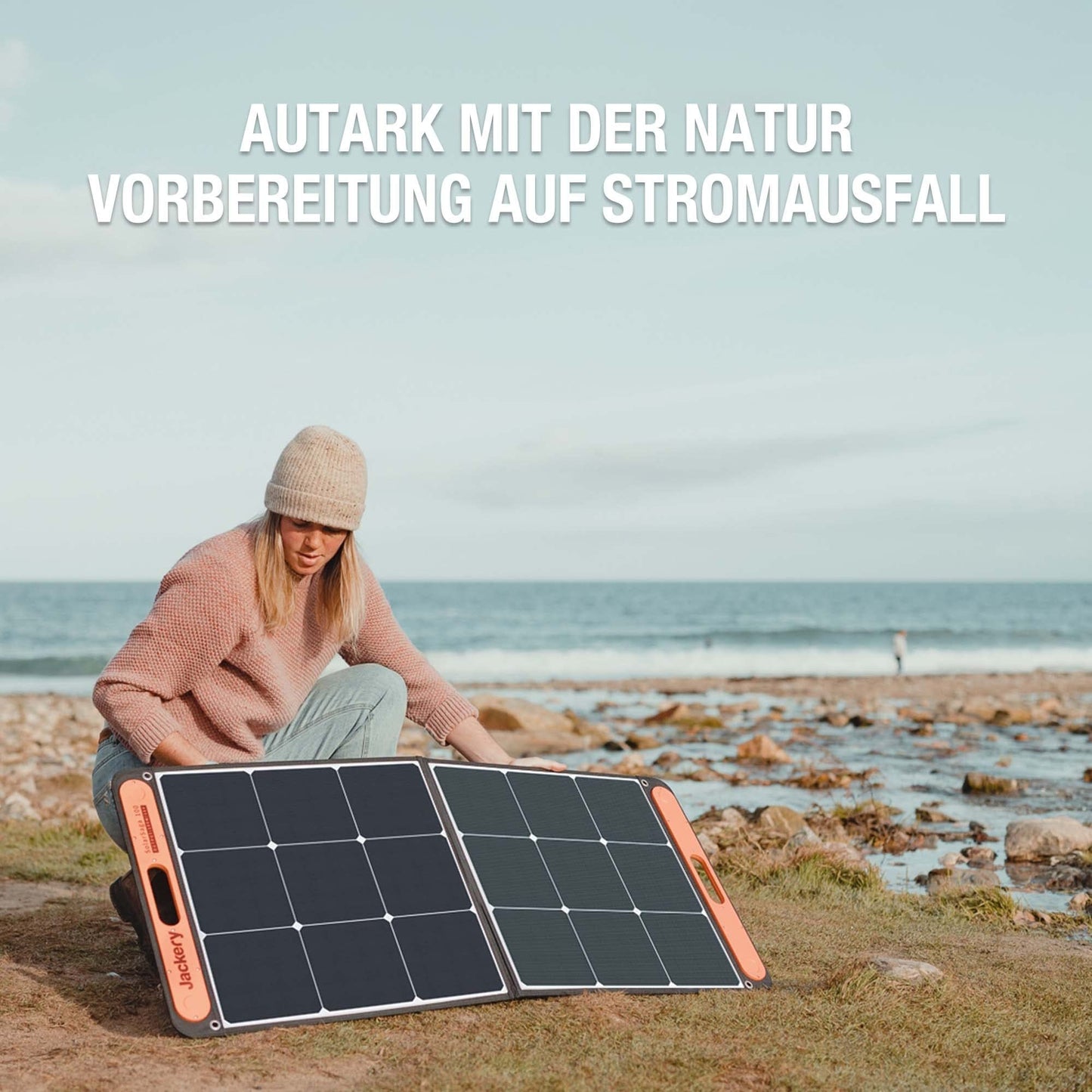 Jackery SolarSaga 100 foldable solar panel for Explorer 500/1000 Pro/1500 Pro - solar charger with 2 x USB port - 100W outdoor solar generator for camping and garden.
