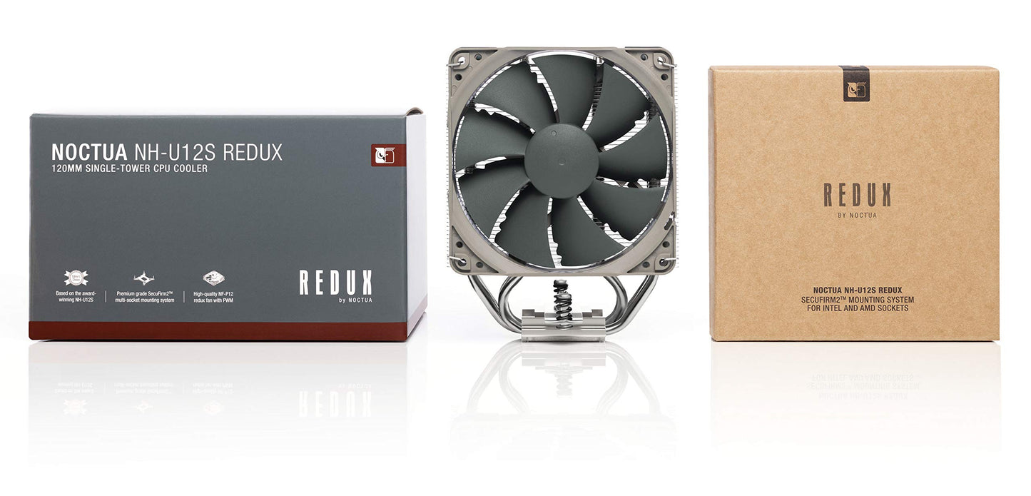 Noctua NH-U12S redux, high-performance CPU cooler with NF-P12 redux-1700 PWM 120mm fan (Grey)