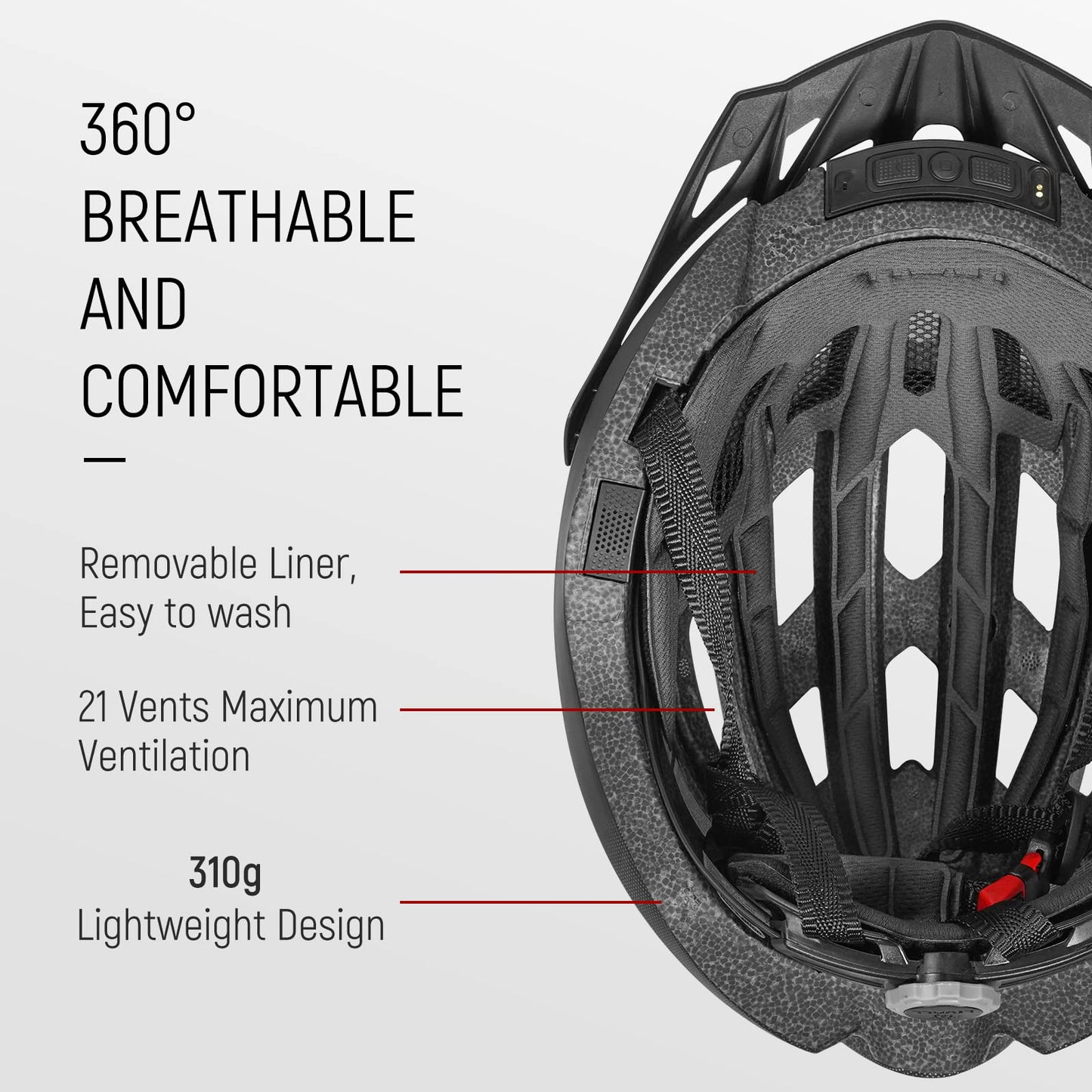 LIVALL Smart Bike Helmet with LED taillight and turn signals, Bluetooth bike helmet with wireless remote control, SOS alert and built-in microphone and speaker, for men and women, black