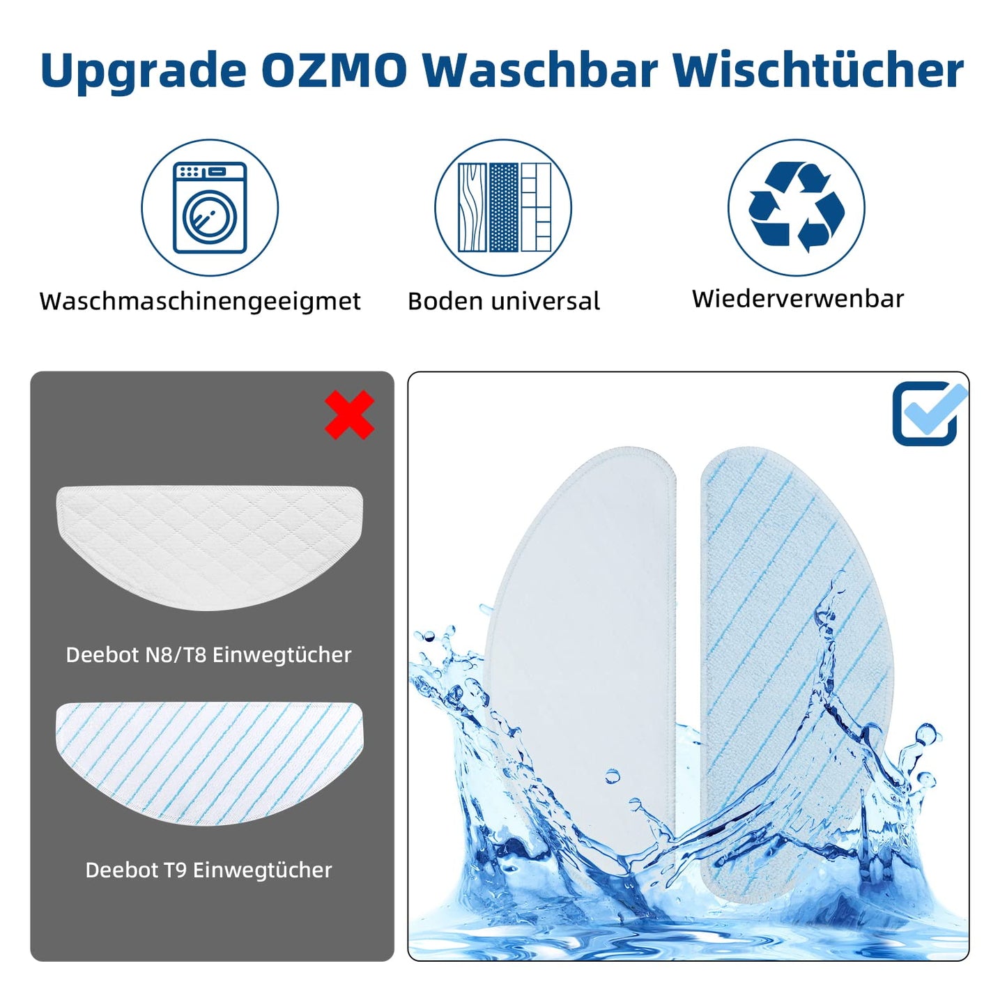 21 pieces of accessories for Ecovacs Deebot N8 N8+ N8 Pro N8 Pro+ OZMO T8 T8+ T8 AIVI T8 AIVI+ T8 Pure T9 T9+ N10 Plus vacuum cleaner replacement parts 2 main brushes 6 filters 8 side brushes 4 mop cloths 1 tool