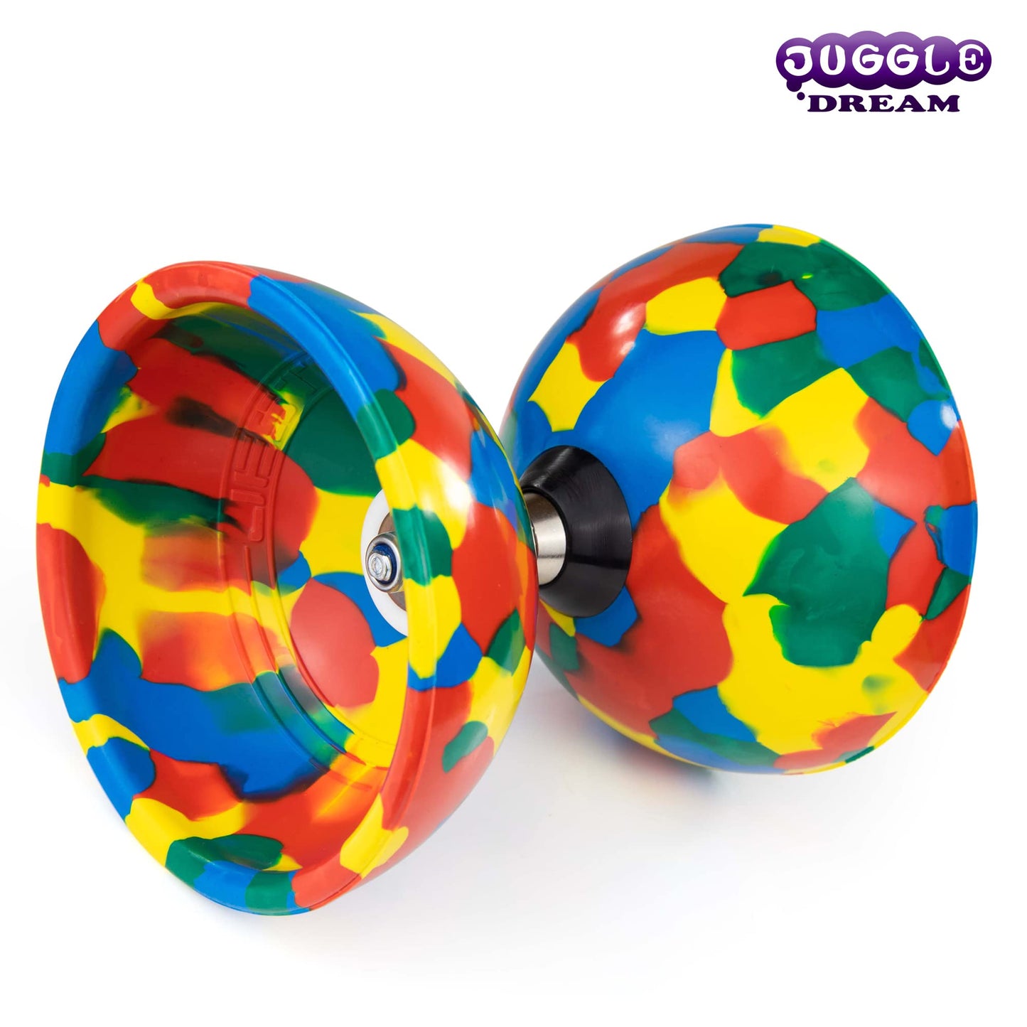 Juggle Dream Jester Diabolo Set - ball bearing axle professional diabolo with aluminum handsticks and online learning video - juggling toy (multicolor)