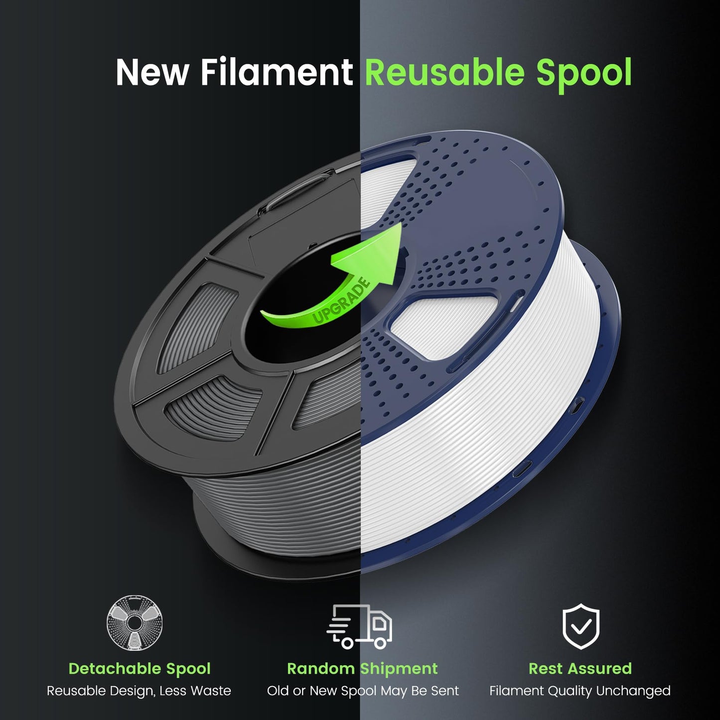 SUNLU PLA Filament Fast Printing 1.75mm, 3D Printer PLA Filament with High Flowability, Designed for fast 3D Printing, Rapid HS-PLA, Dimensional Accuracy +/- 0.02mm, 2KG Blue+Green.