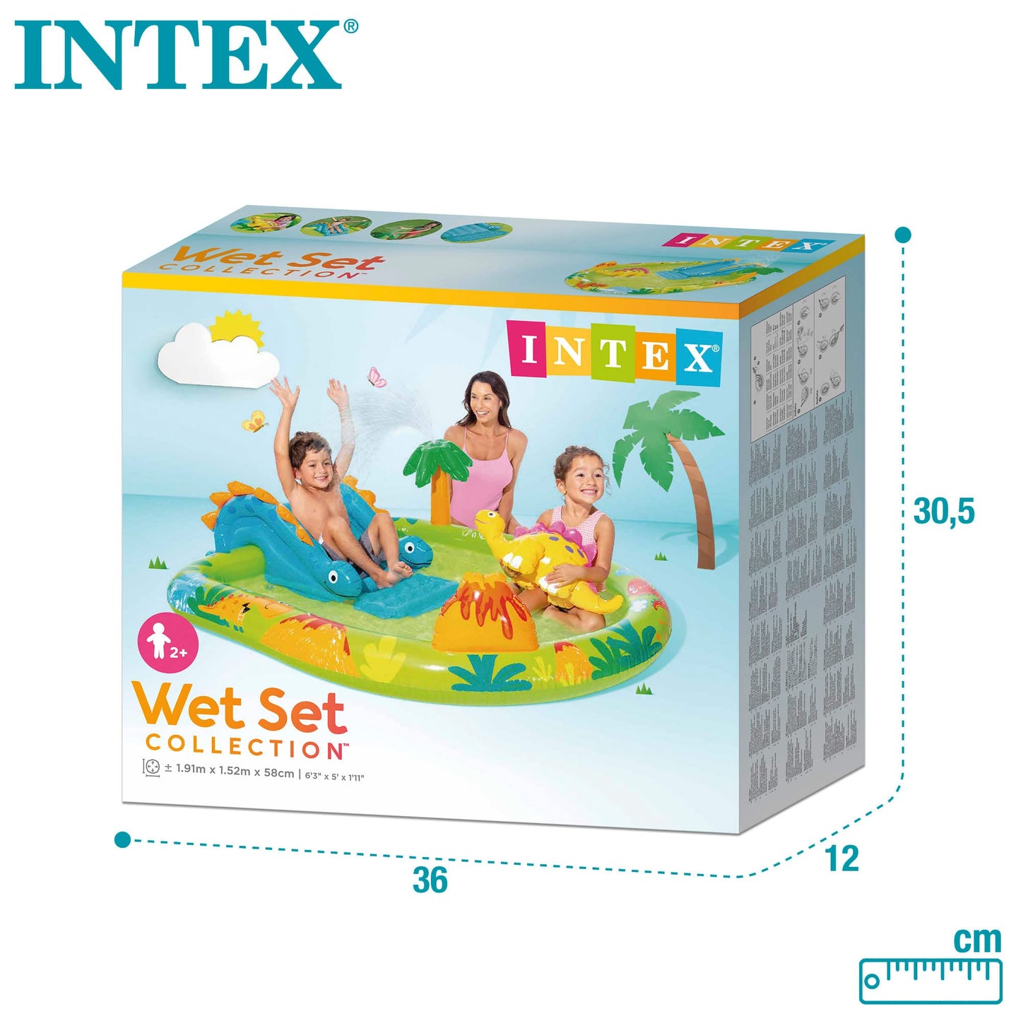 Intex 57166NP Playcenter Small Dino Dinosaur Inflatable Play Field, Multicolor