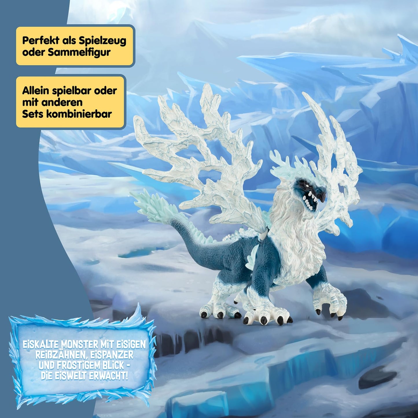 SCHLEICH ELDRADOR Creatures | Ice Dragon 70790 | Detailed monster figure with movable wings | Great gift for girls and boys | Toy for ages 7 and up | 20 x 15 x 13 cm