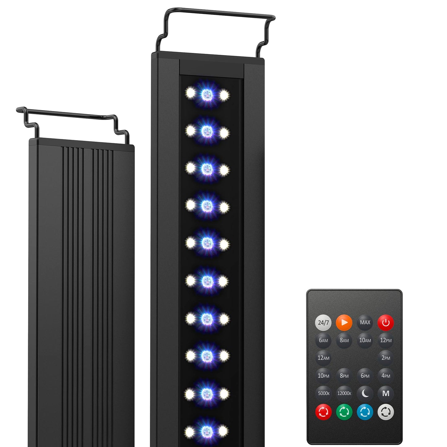 NICREW C10 24/7 LED Aquarium Light for Plants, 88-115 cm, 24W, Full Spectrum Aquarium Lamp with Timer, Adjustable Brightness