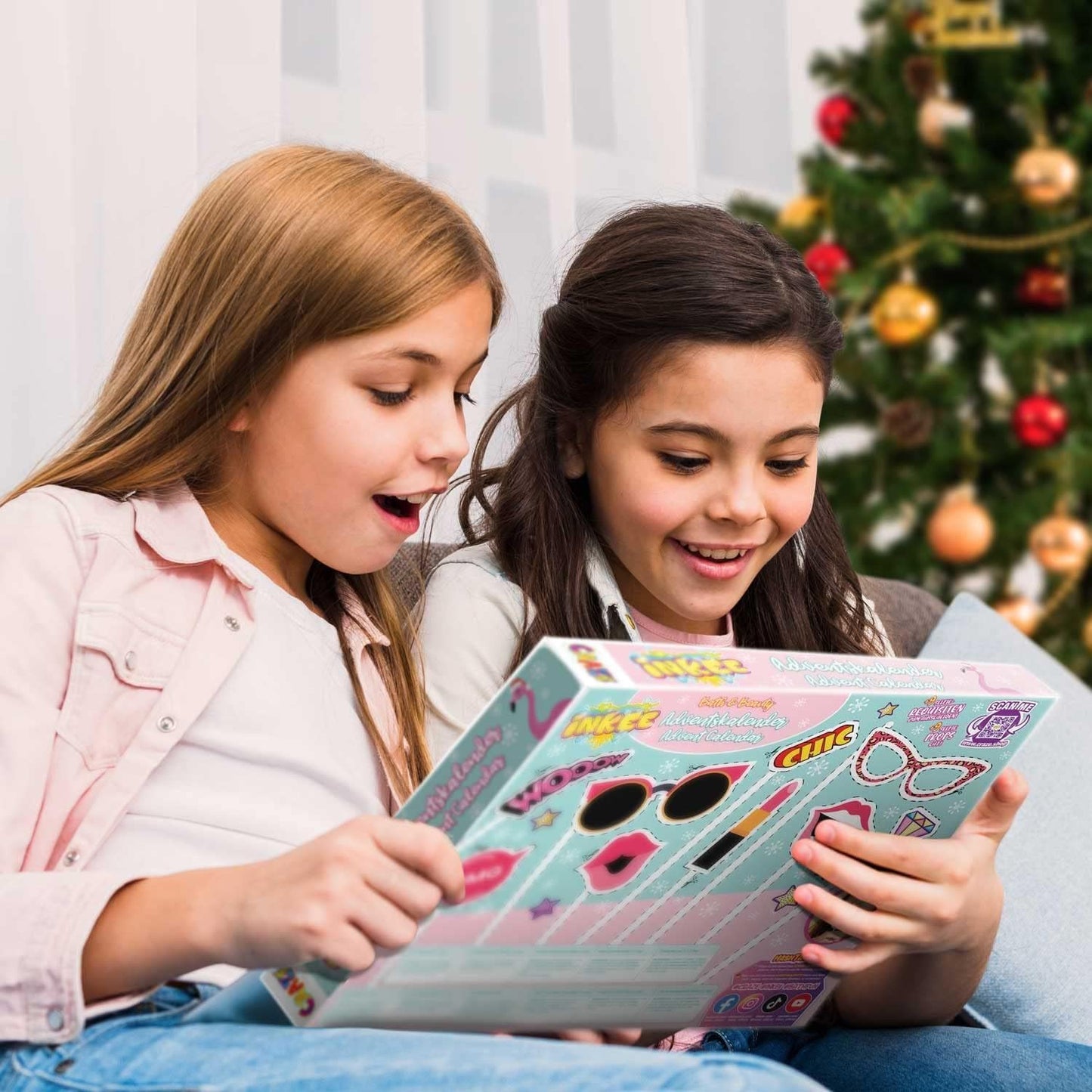 INKEE Bath & Beauty Advent Calendar for Kids - Bath Fun Toy Advent Calendar for Girls, Christmas Calendar with bath bombs, bath ball, bath salts & hair accessories.