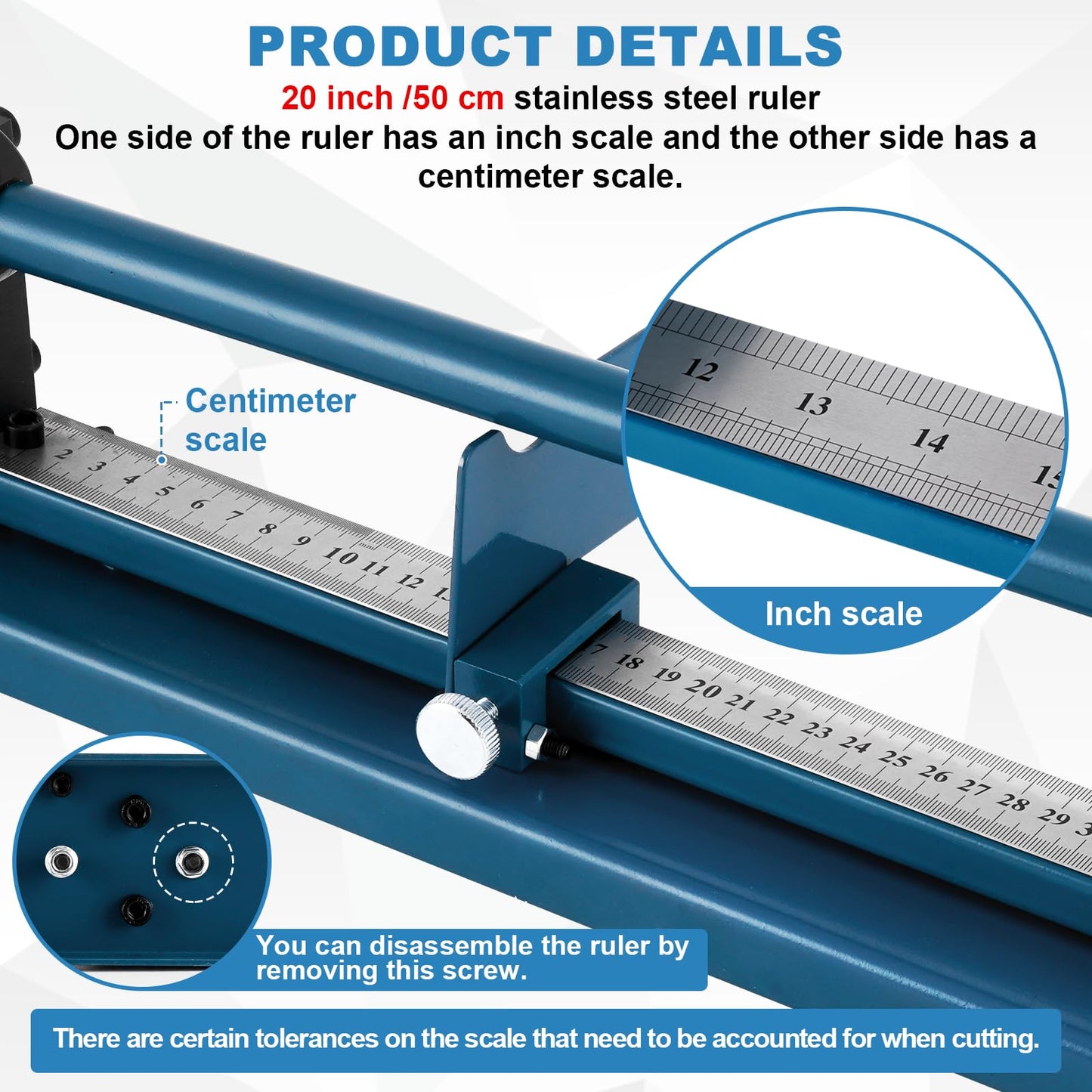 MXBAOHENG DIN Rail Cutter Double Hole Rail Cutting Machine with Ruler for cutting Steel/Aluminum Rail (blue)