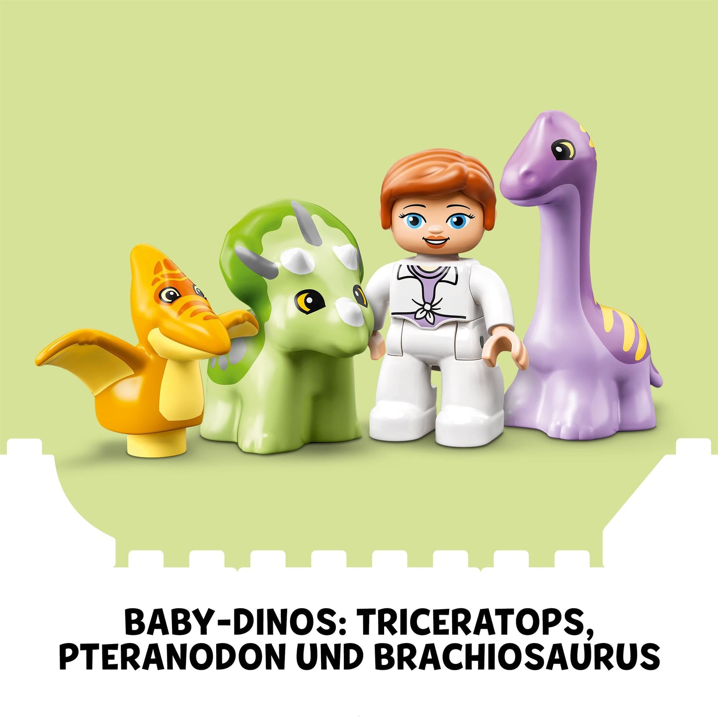 LEGO 10938 DUPLO Jurassic World Dinosaur Kindergarten with baby dino figures and Triceratops, toy and bricks for toddlers from 2 years old, girls and boys.