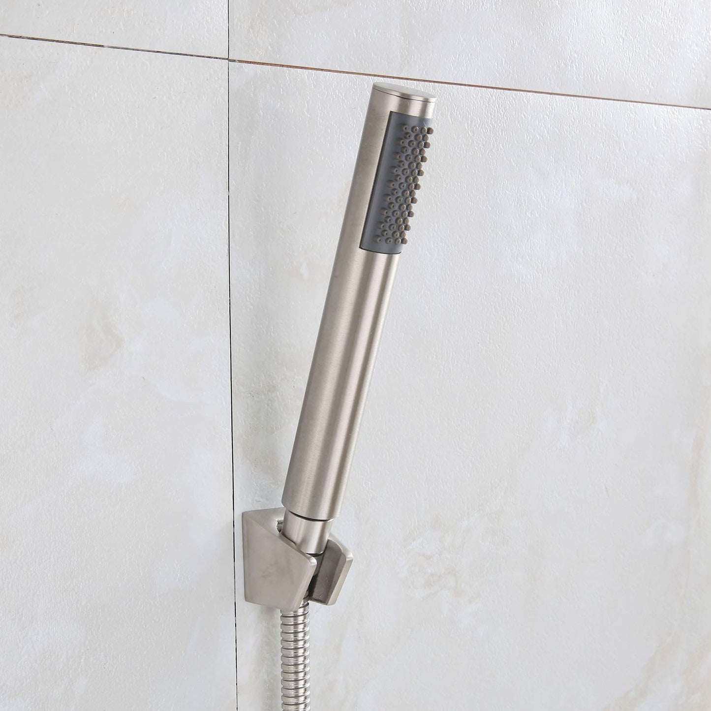 HomeLava bathtub faucet with handheld shower Round single-handle tub faucet bath faucet with shower set shower faucet fixture for shower tub bathroom sink, brushed stainless steel