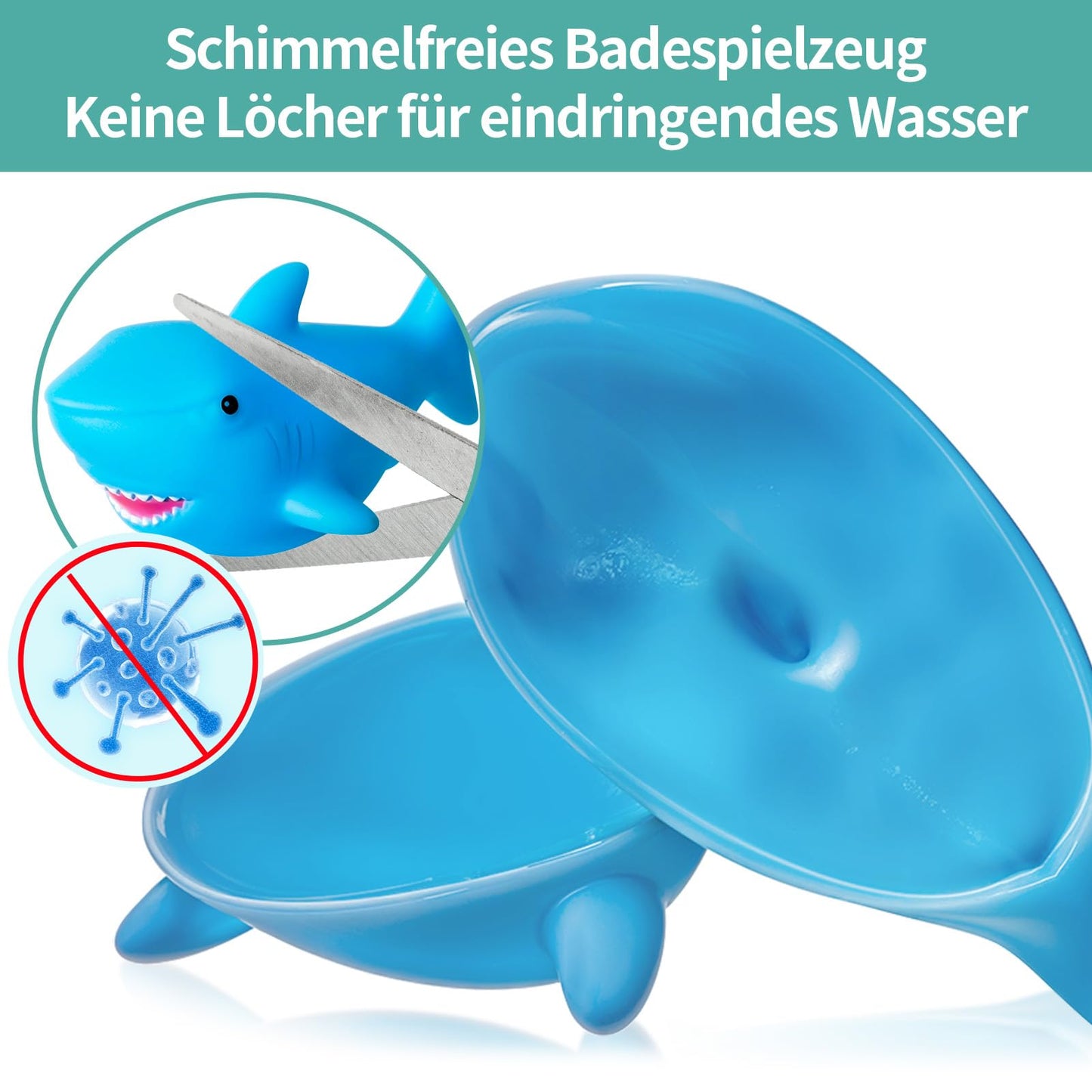 Holeless - Bath Toy for Babies 1 2 3 4 Years Old, Water Toy for Kids Bathtub Pool Swimming Pool Toys (Mold-Free 9 Pieces)