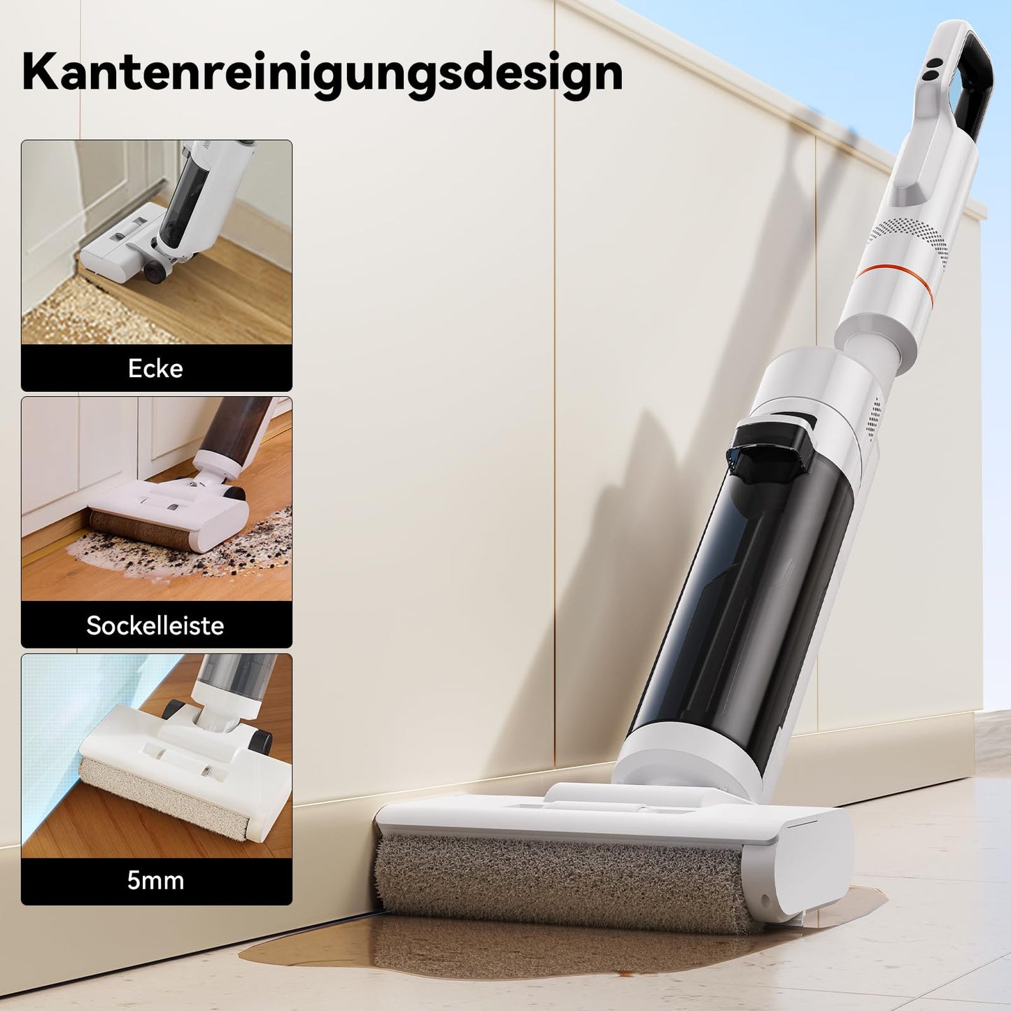 JONR ED20 Pro 4-in-1 Wet Dry Complete Vacuum, 17000 Pa suction power, self-cleaning and automatic drying with one click, Intelligent voice reminder