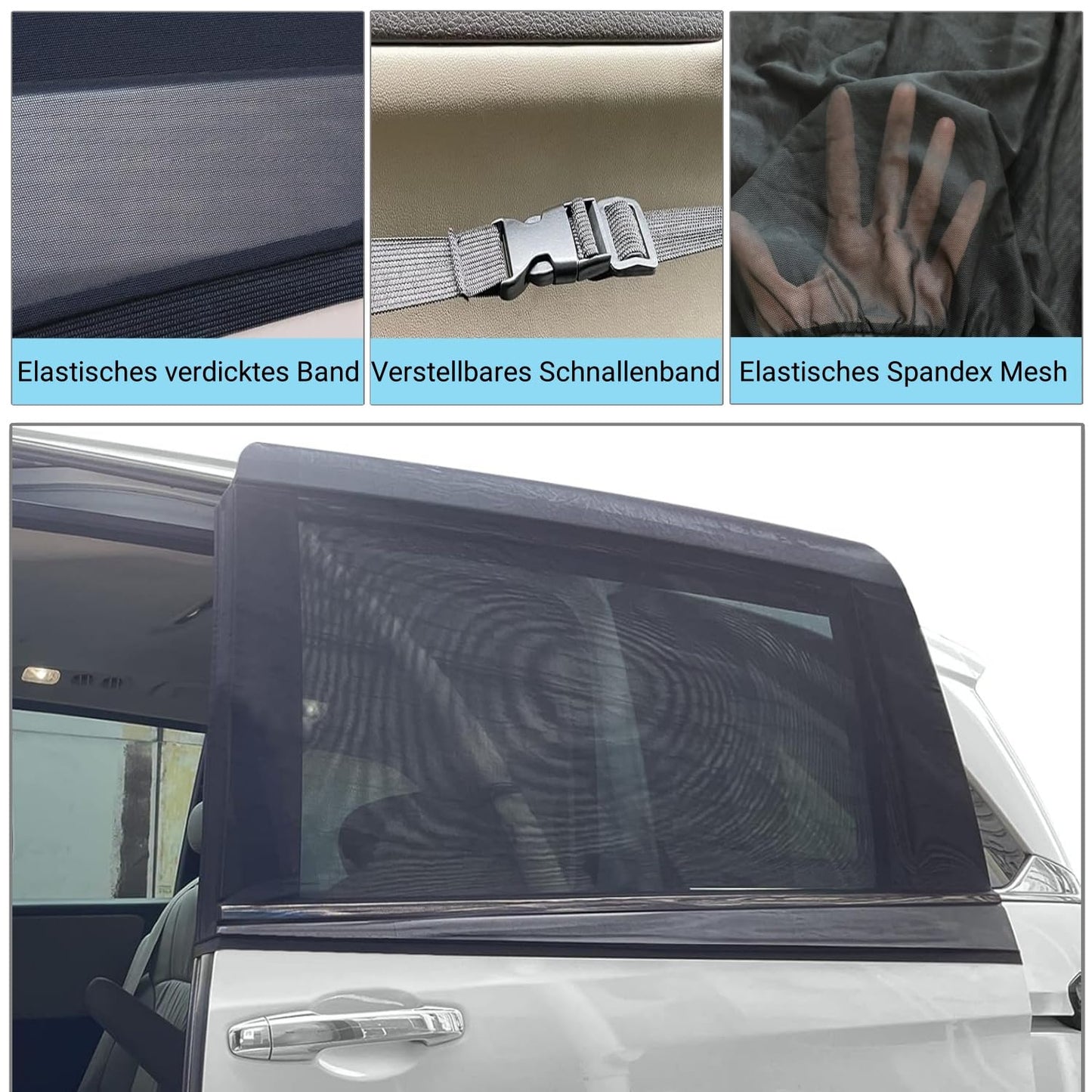 2 pieces of mesh material sunshades for MPV sliding doors, single-layer sunshade for large square auto SUV MPV van, with UV protection and breathable function.