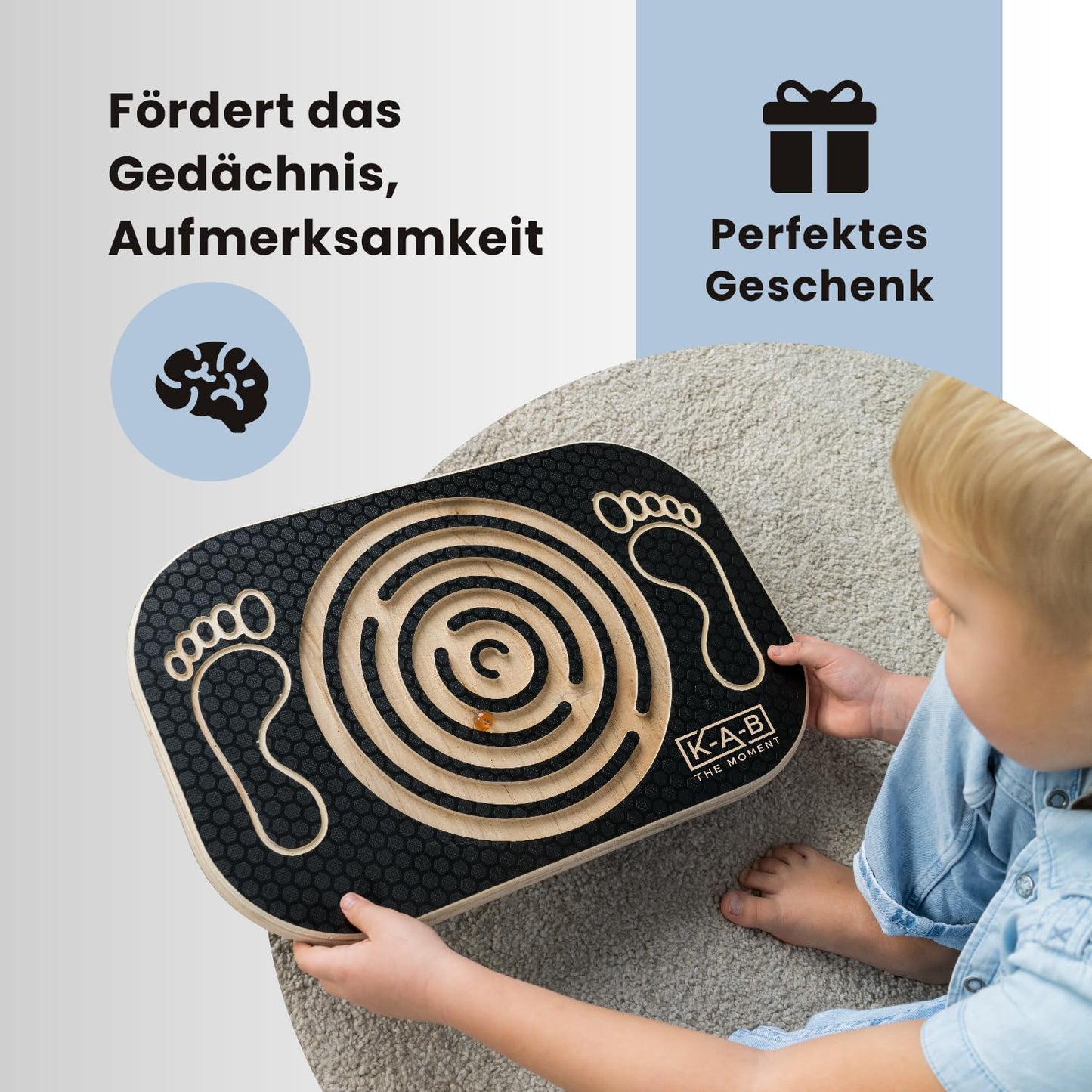 Balance board with labyrinth, wooden balance board, wobble board, board for yoga and exercise, balance, coordination, wooden toy, wobble board for kids, toddlers, teens, adults.