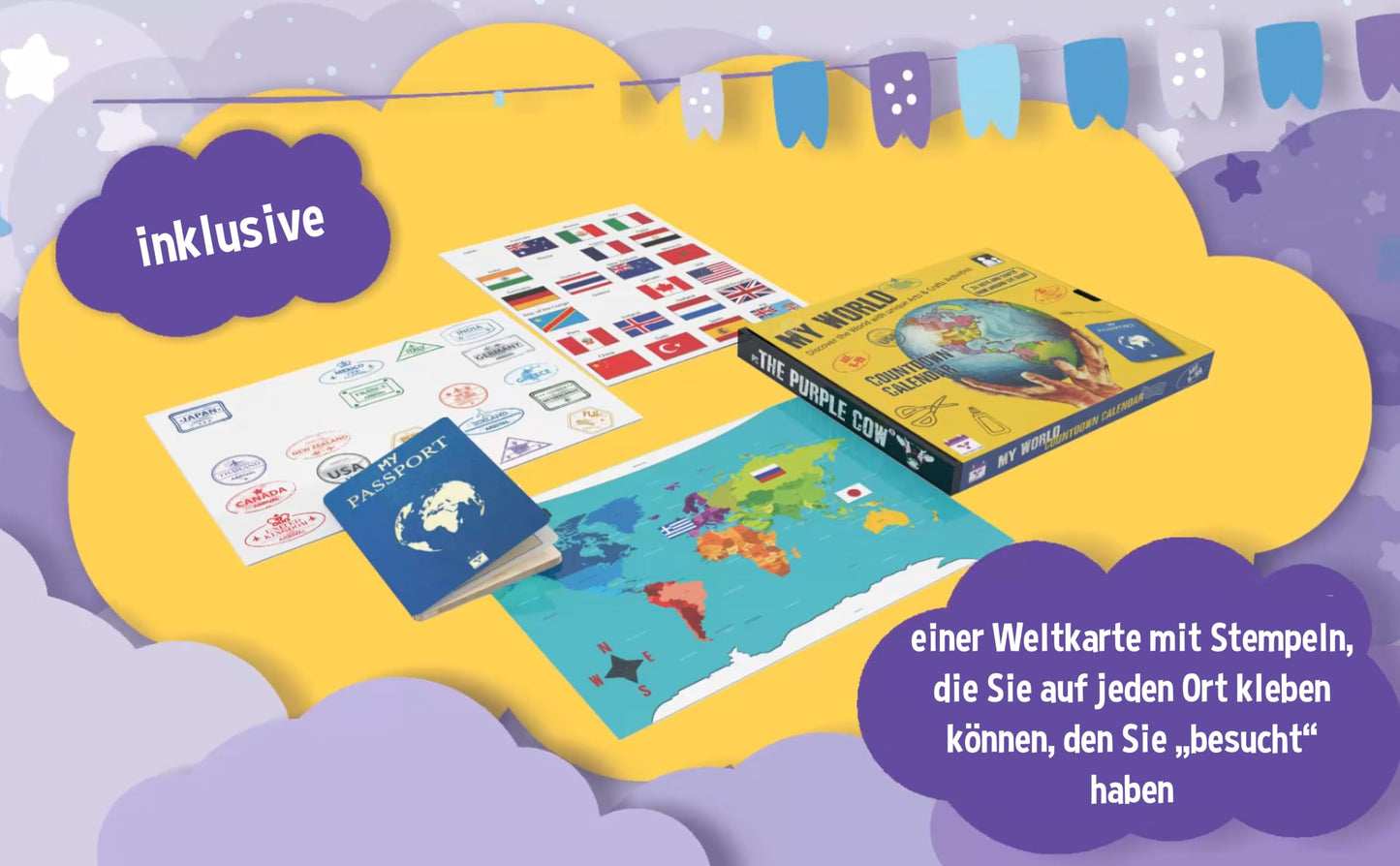 My World Advent Calendar 2025 for kids, visit 24 countries and be back in time for Christmas Day! Explore different cultures and create your own original DIY.