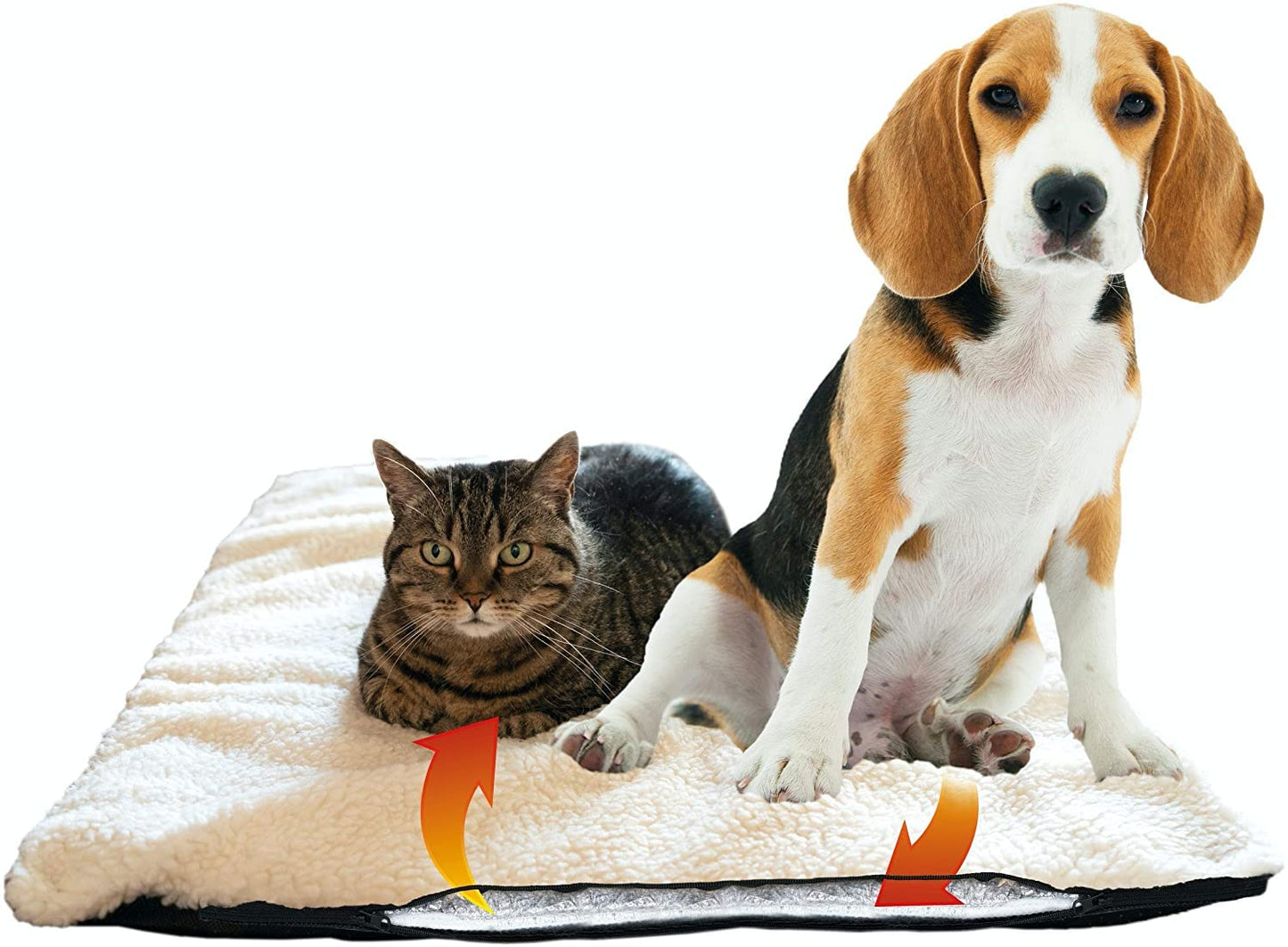 Fellou Self-Heating Dog Blanket 90 x 64 cm - Washable & Noiseless - Heated Dog Blanket - Warming Mat for Dogs