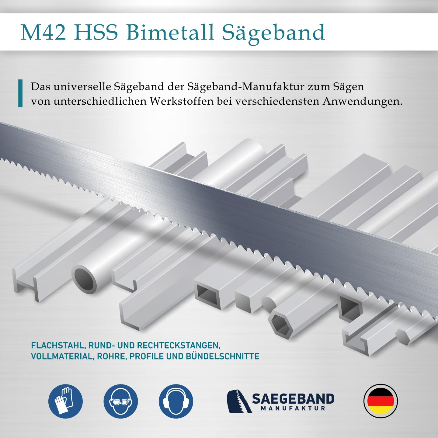 3-pack Premium M42 HSS Bimetal bandsaw blade 1440 x 13 x 0.65 mm with 10/14 TPI - saw blade for metal, steel, aluminum, non-ferrous metals lightweight alloys
