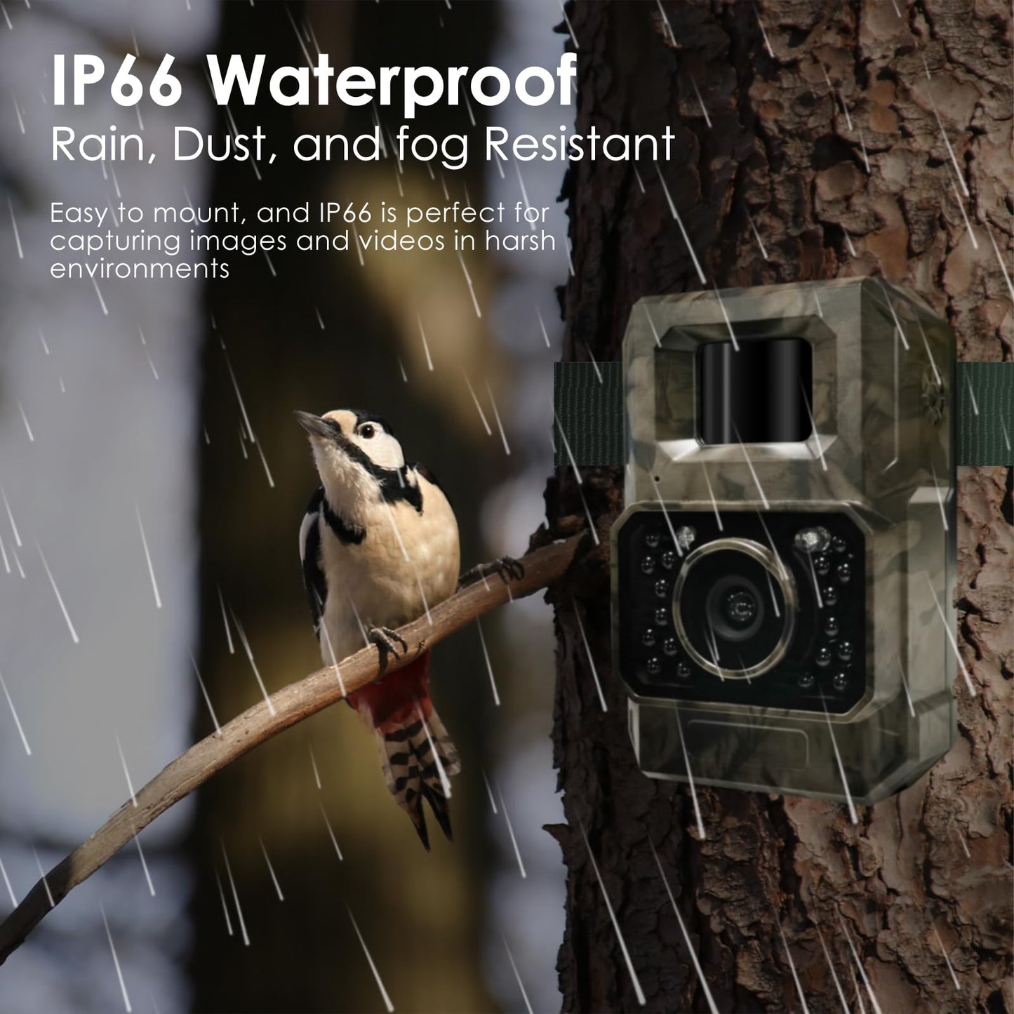 MAXDONE wildlife camera with motion sensor night vision Bluetooth - WiFi with mobile transfer app Rechargeable 2000mAh battery, low glow 48MP screenless night vision device 0.1s hunting camera