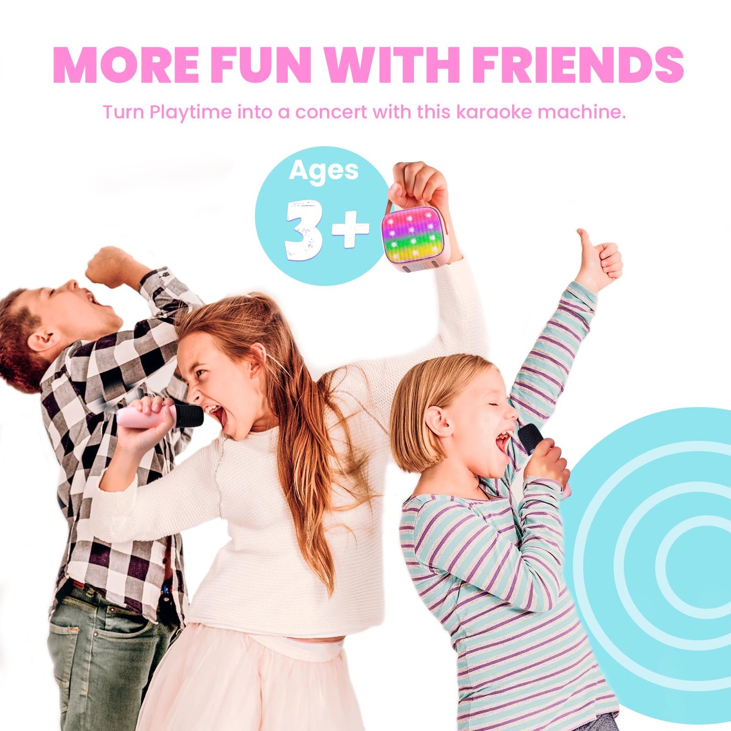 Karaoke microphone, children's karaoke machine, gifts for girls - mini karaoke machine - kids karaoke with microphone - birthday gift Children's Day - toys for 3 4 5 6 7 8 9 10+