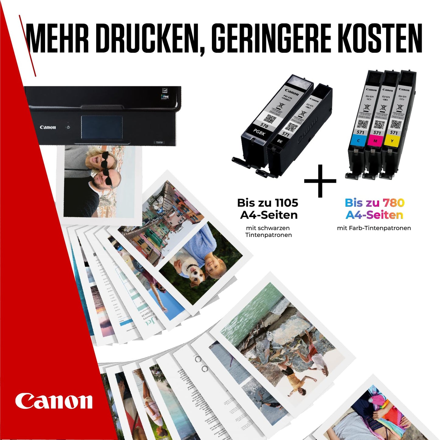 Canon ink cartridges - PGI-570/BK CLI-571 BK C M Y PGBK Original printer cartridges 5-pack (1 x black, 1 x cyan, 1 x magenta, 1 x yellow, 1 x pigment black)